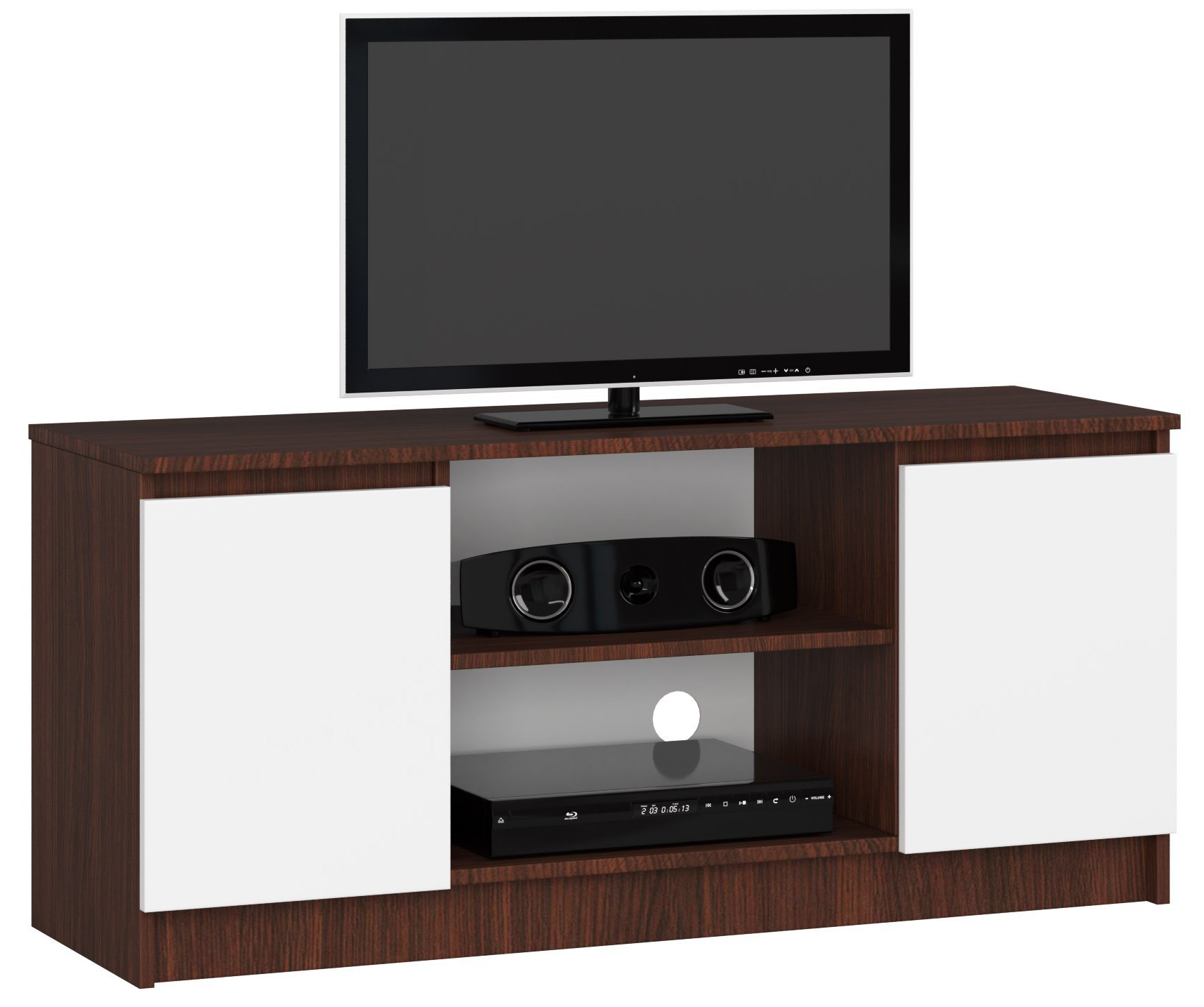 Stolek pod TV RTV 120 2D 1P wenge / bílý