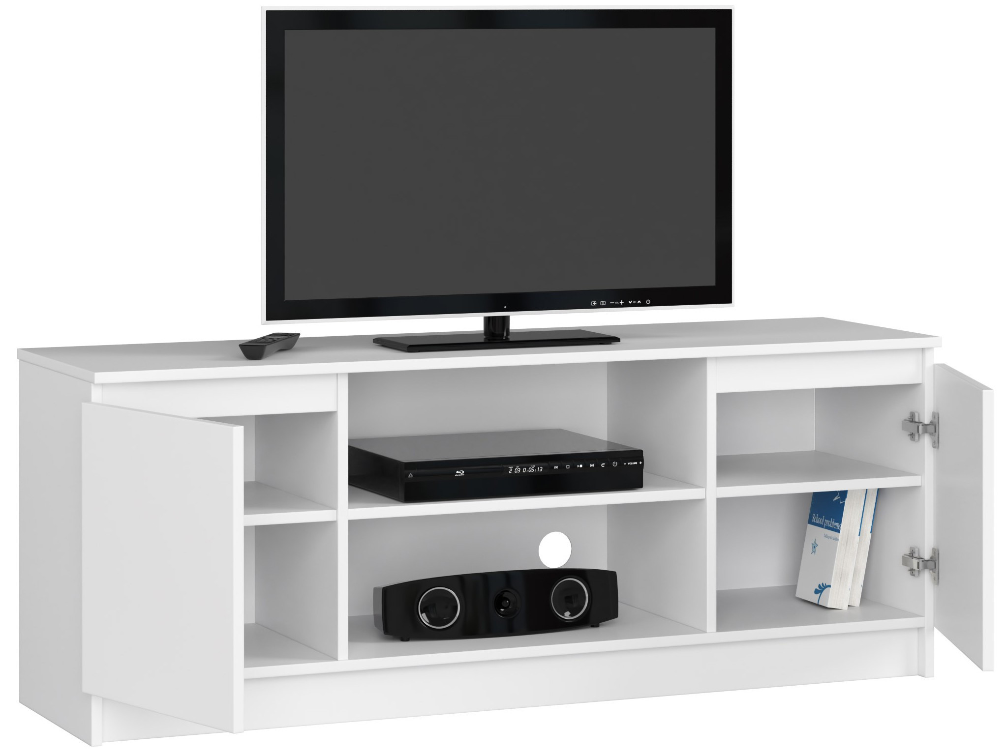Stolek pod TV RTV 140 2D 1P bílý