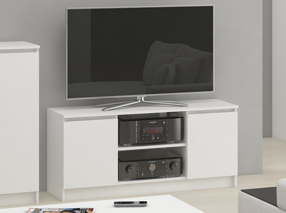 Stolek pod TV RTV 140 2D 1P bílý