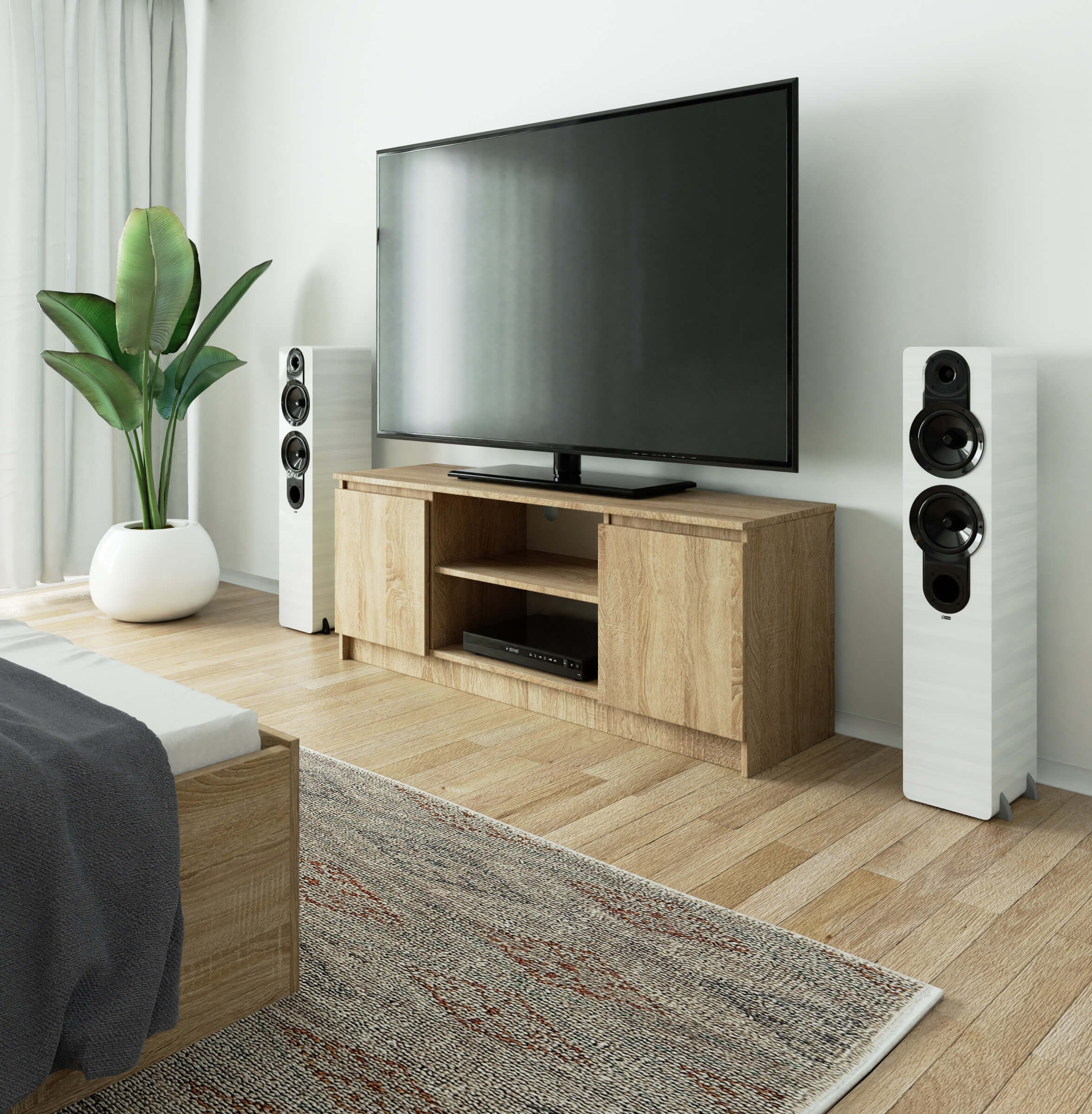 Stolek pod TV RTV 140 2D 1P sonoma