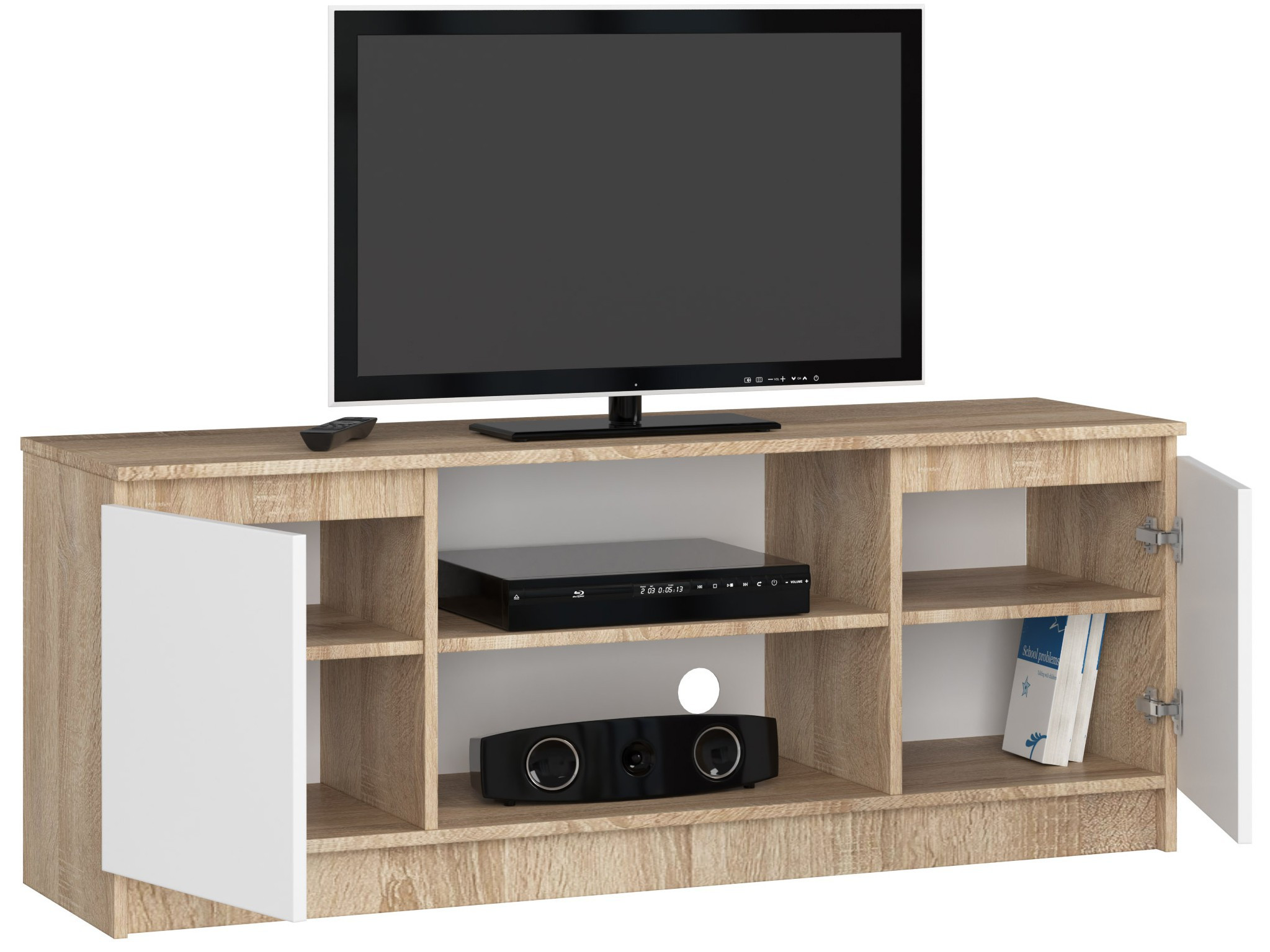 Stolek pod TV RTV 140 2D 1P sonoma / bílý