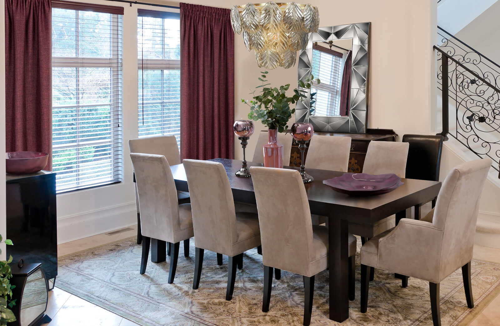 Dekorativní miska NIKOL 02 burgundy