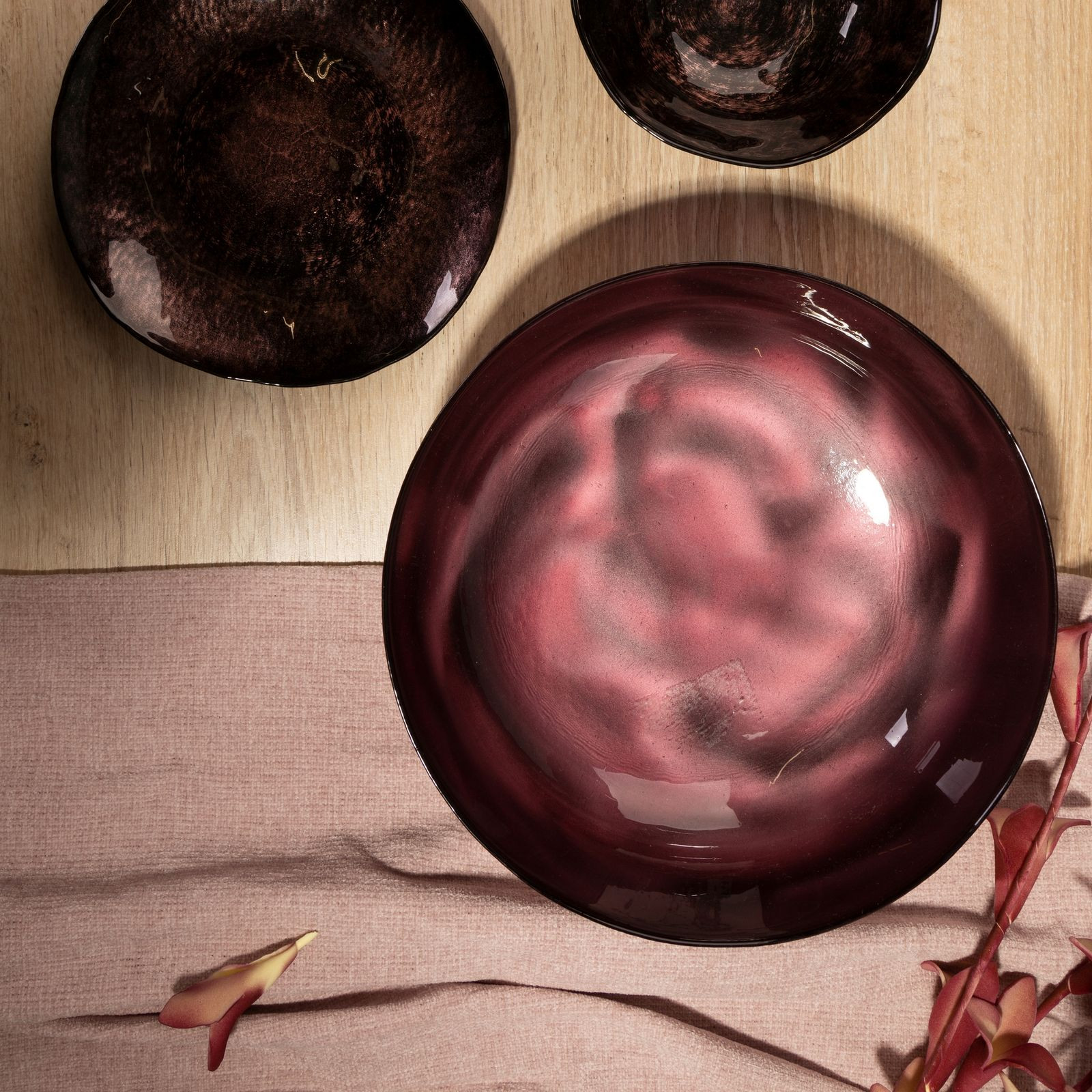 Dekorativní miska NIKOL 02 burgundy