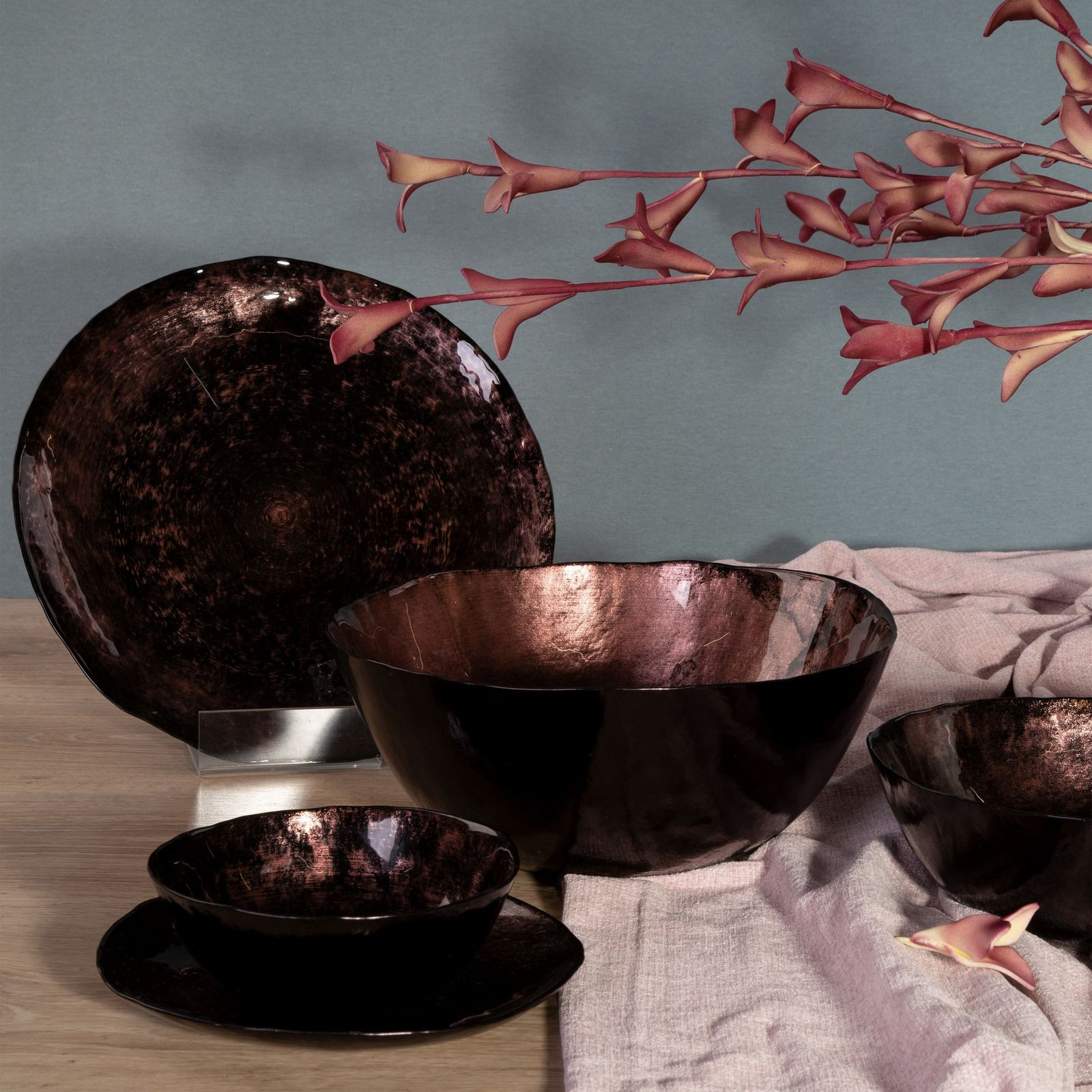 Dekorační miska PATI 01 hnědá / černá