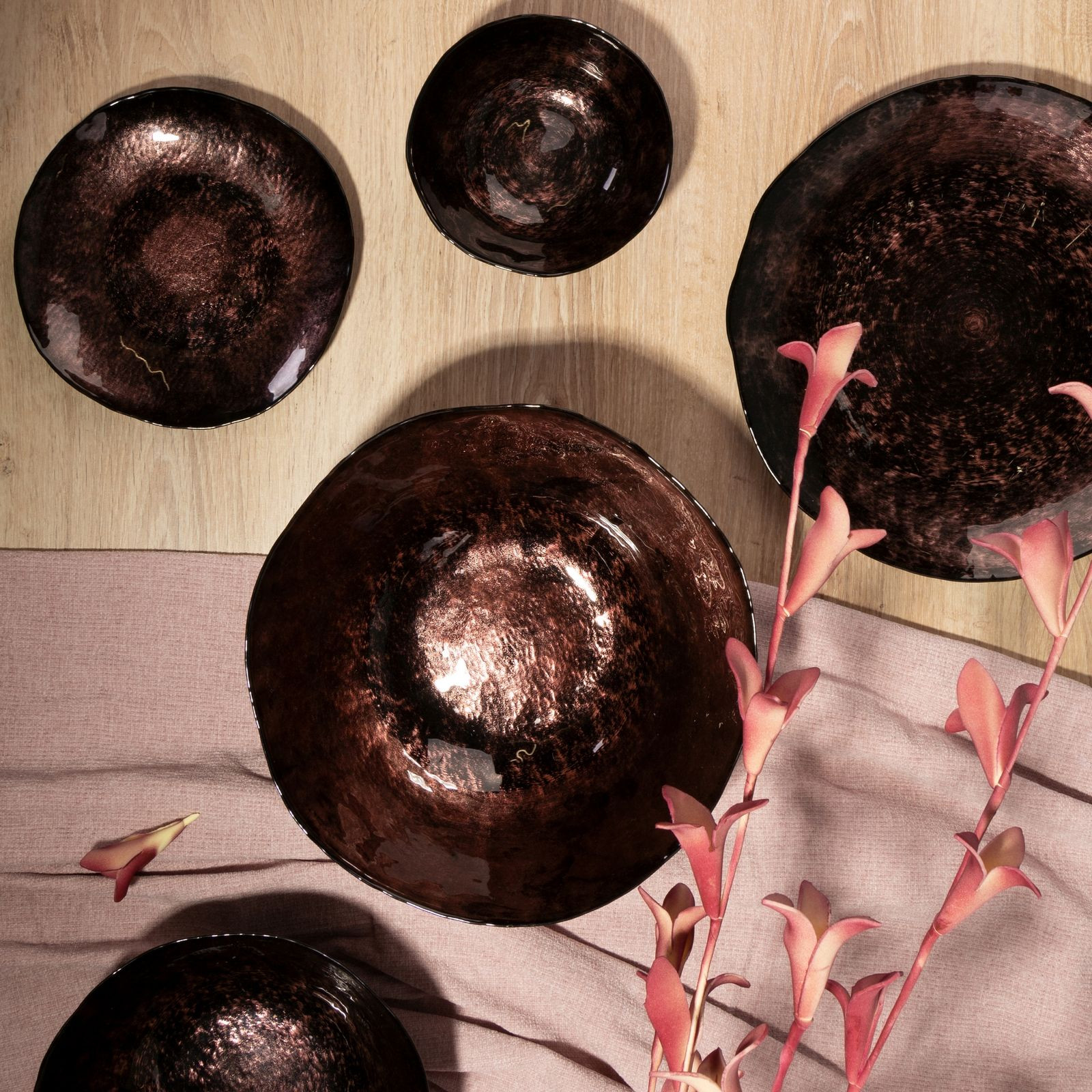 Dekorační talíř PATI 03 hnědý / černý