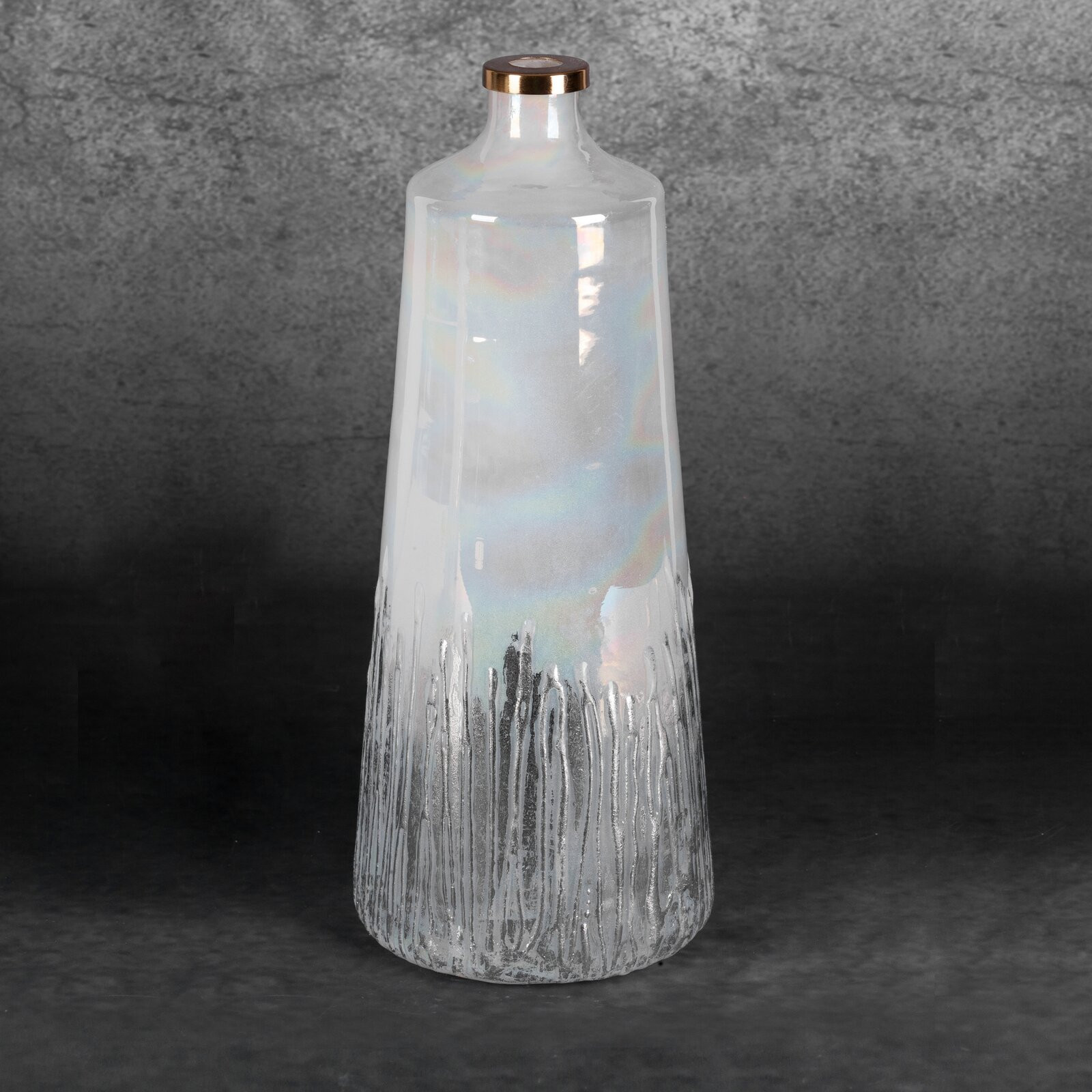 Váza ADEN 02 krémová / stříbrná