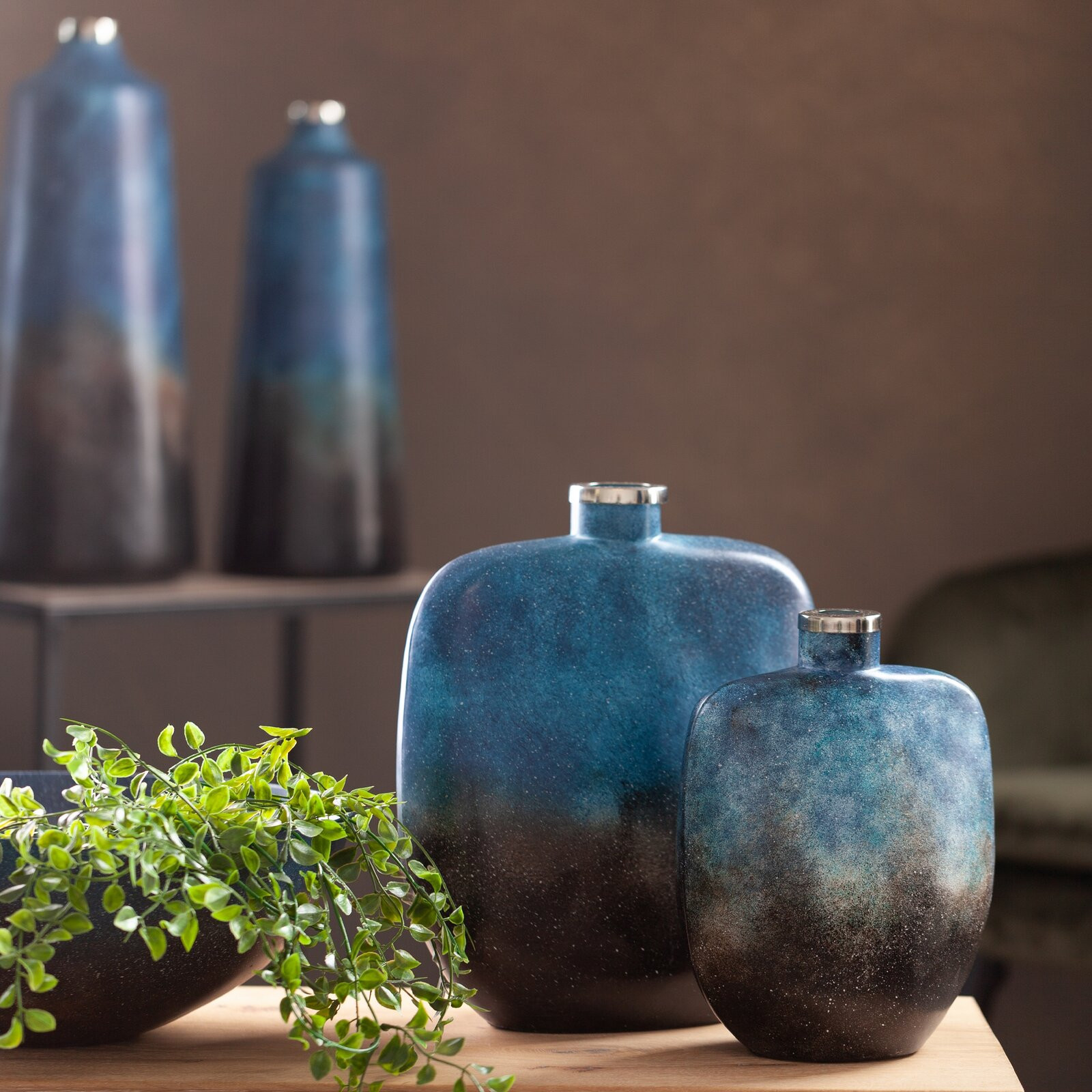 Váza CAREN 03 modrá / hnědá