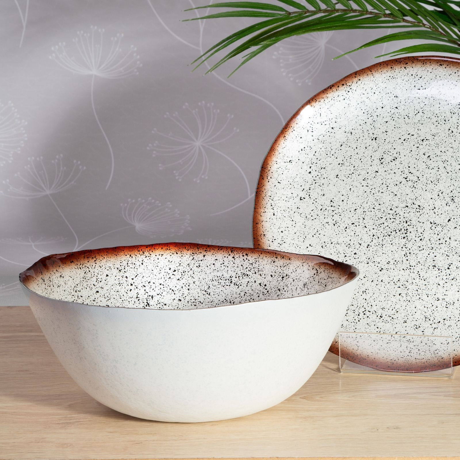 Dekorační miska SEVILLE 2 krémová / hnědá