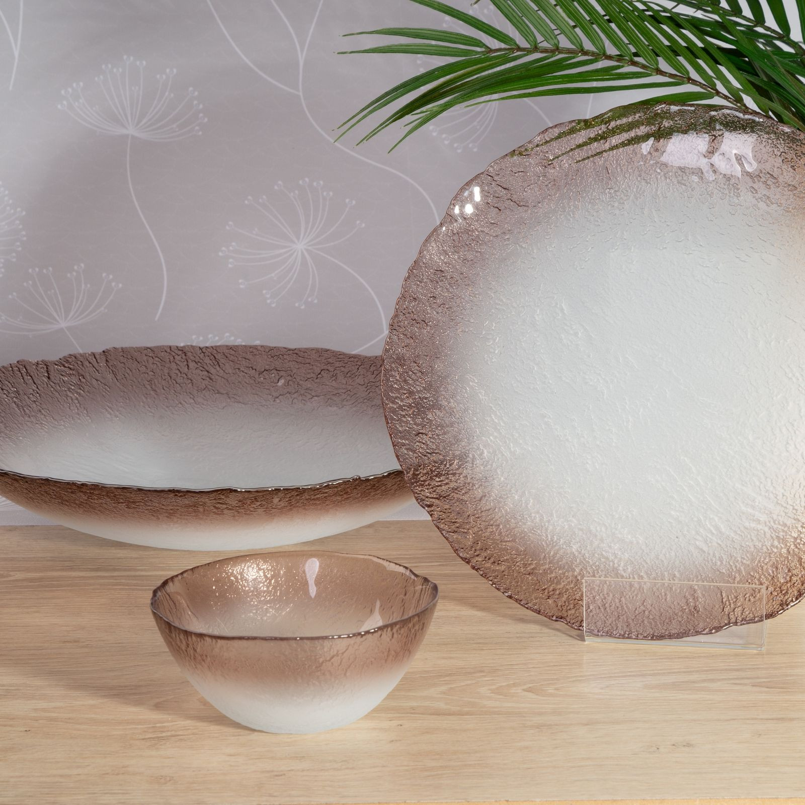 Dekorační miska SEVILLE 2 krémová / hnědá