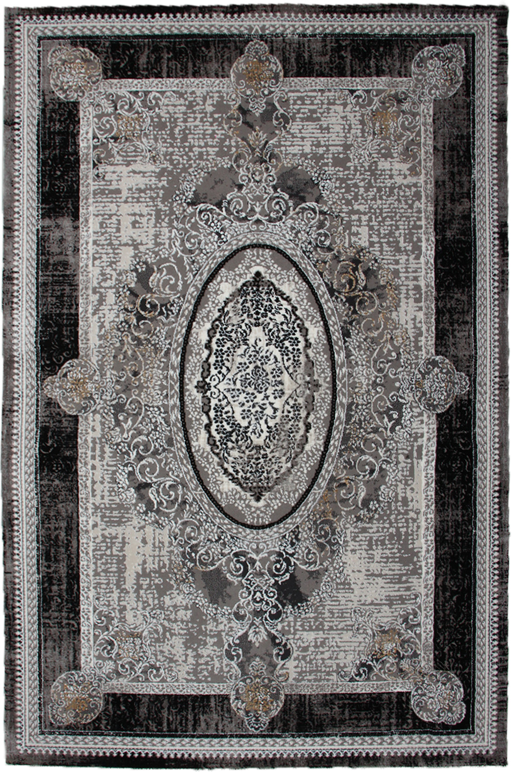 Koberec Tender 27145A VELVET černý / světle šedý
