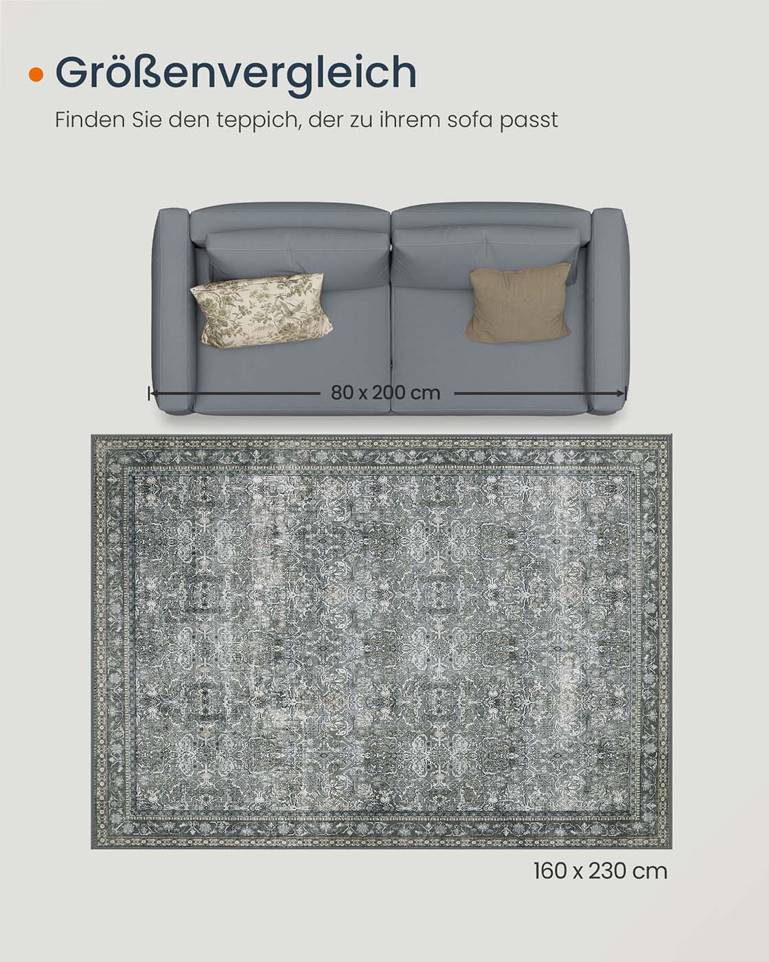 Koberec Vintage-Stil šedý