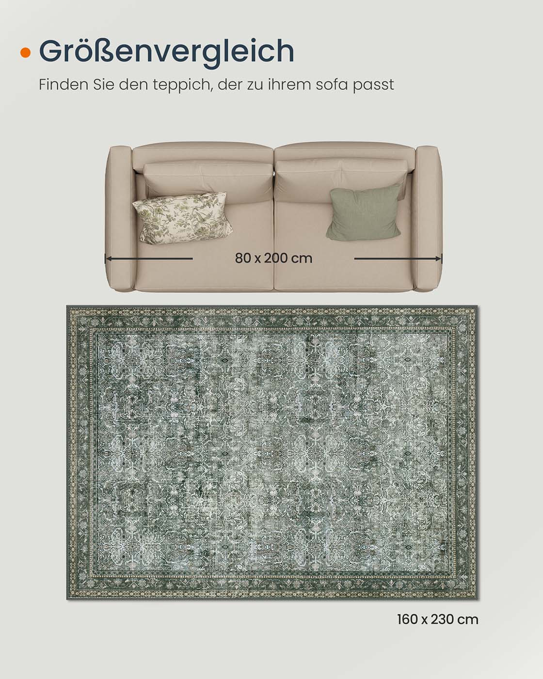 Koberec Vintage-Stil zelený