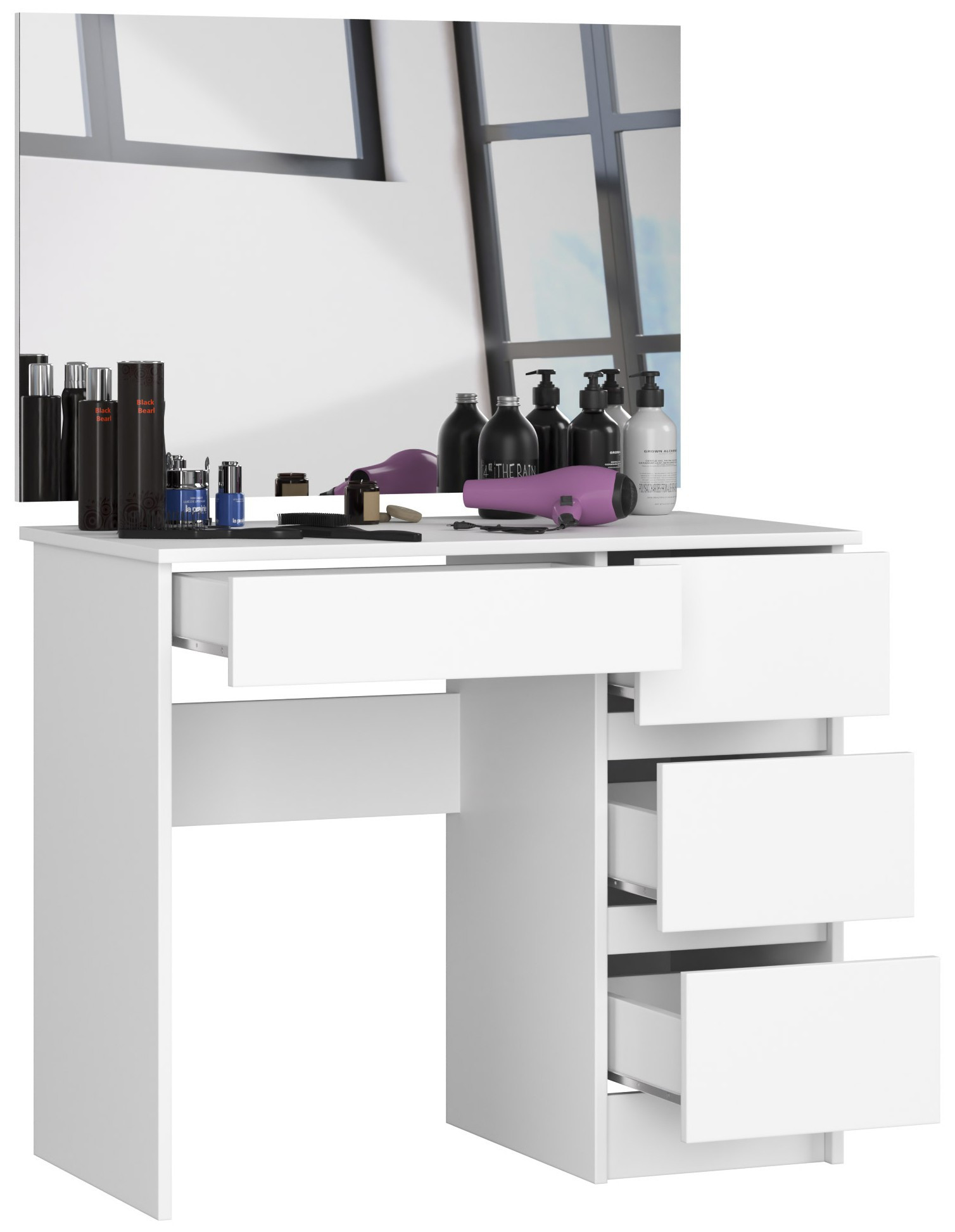 Toaletní stolek se zrcadlem T-6/SL 900x600 pravý, bílý