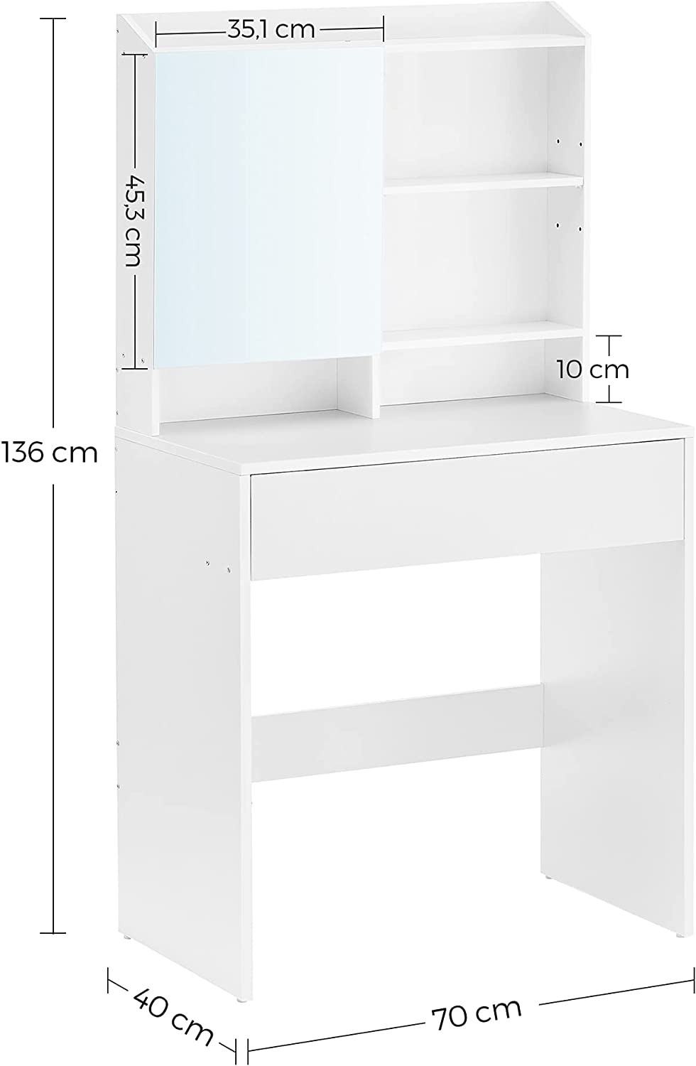 Toaletní stolek se zrcadlem RDT118W01