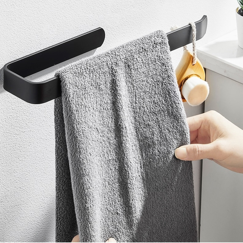Nástěnný věšák na ručníky KIRAN Loft černý