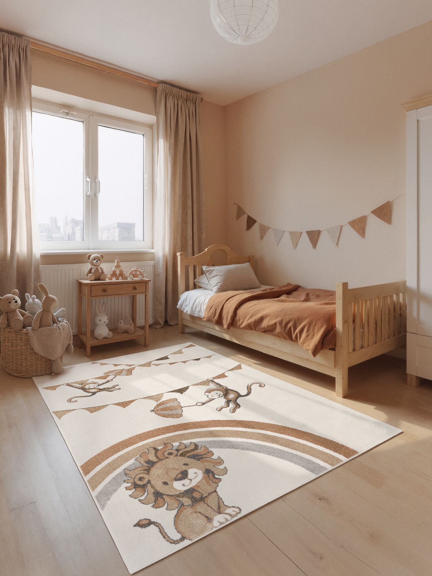 Koberec Villeroy & Boch BOHO KIDS Roar like a Lion Rainbow Party krémový