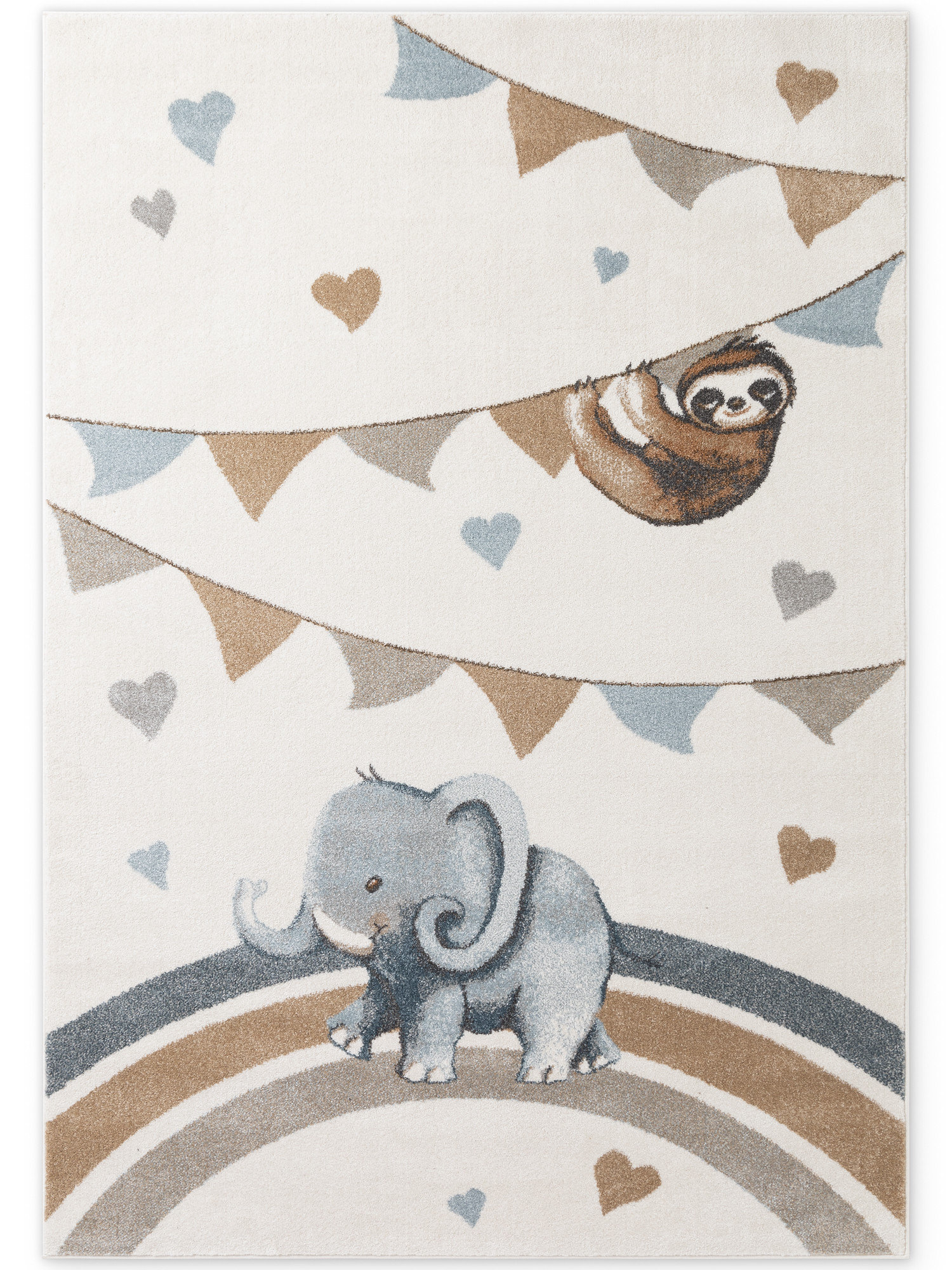 Koberec Villeroy & Boch BOHO KIDS Walk like an Elephant Rainbow Party krémový