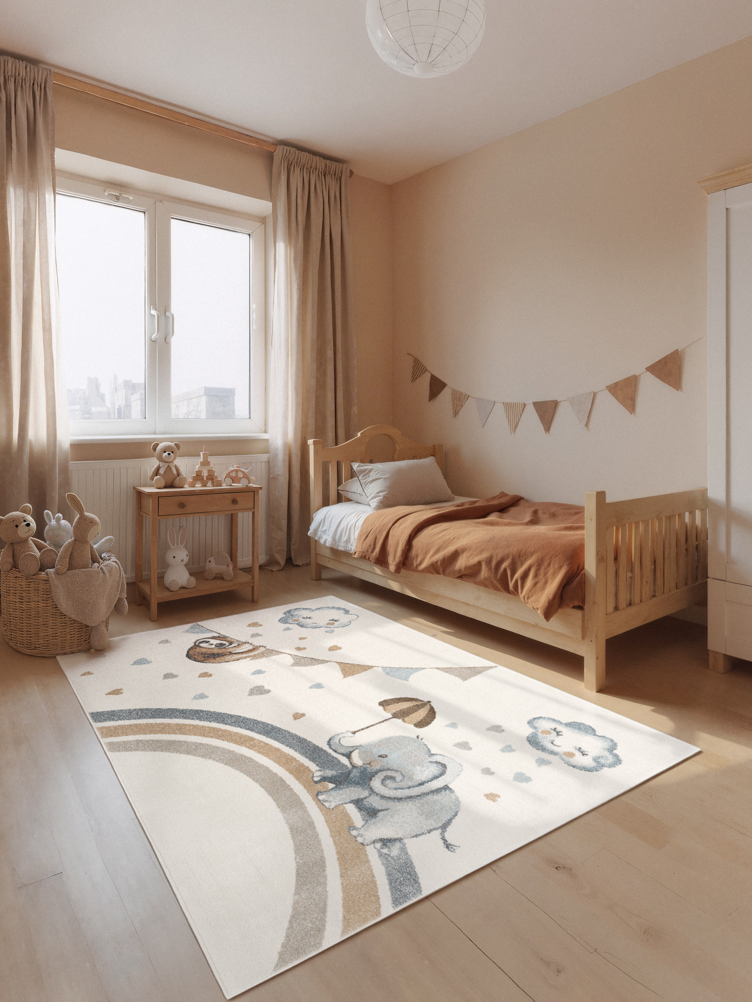 Koberec Villeroy & Boch BOHO KIDS Walk like an Elephant Rainy Party krémový
