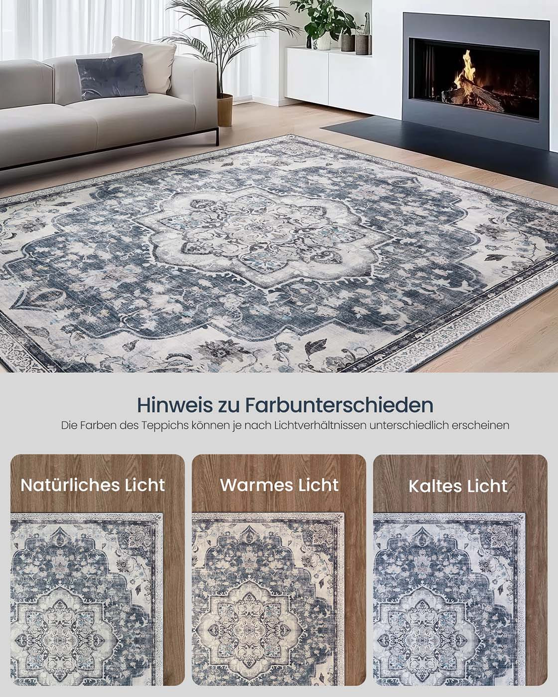 Koberec Vintage šedý / modrý