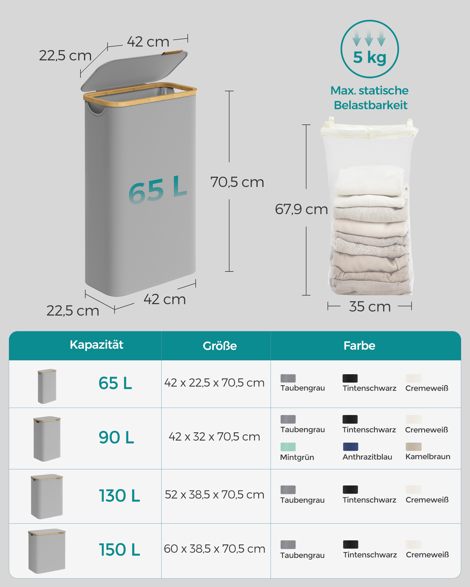 Prádelní koš 65L LCB506G01