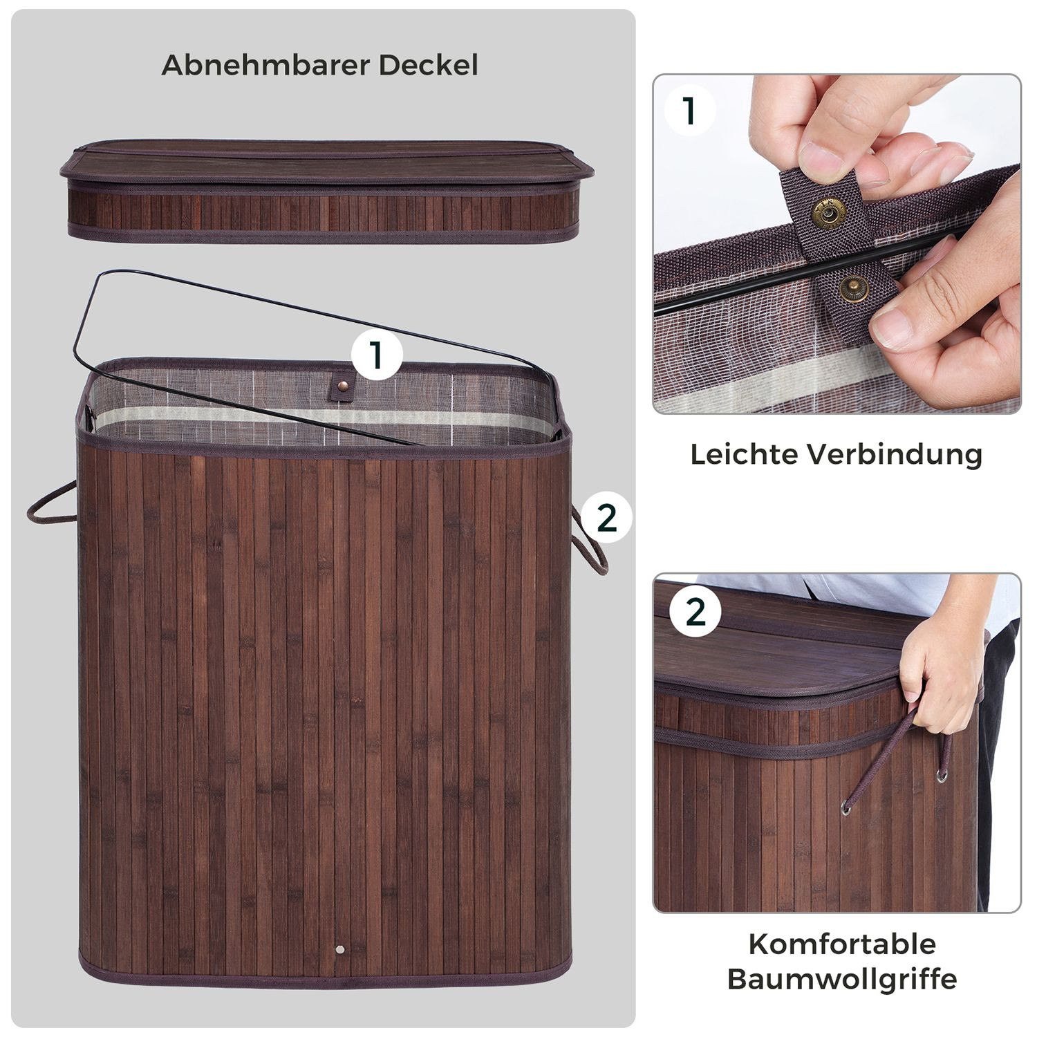 Bambusový koš na prádlo 100L LCB063K02