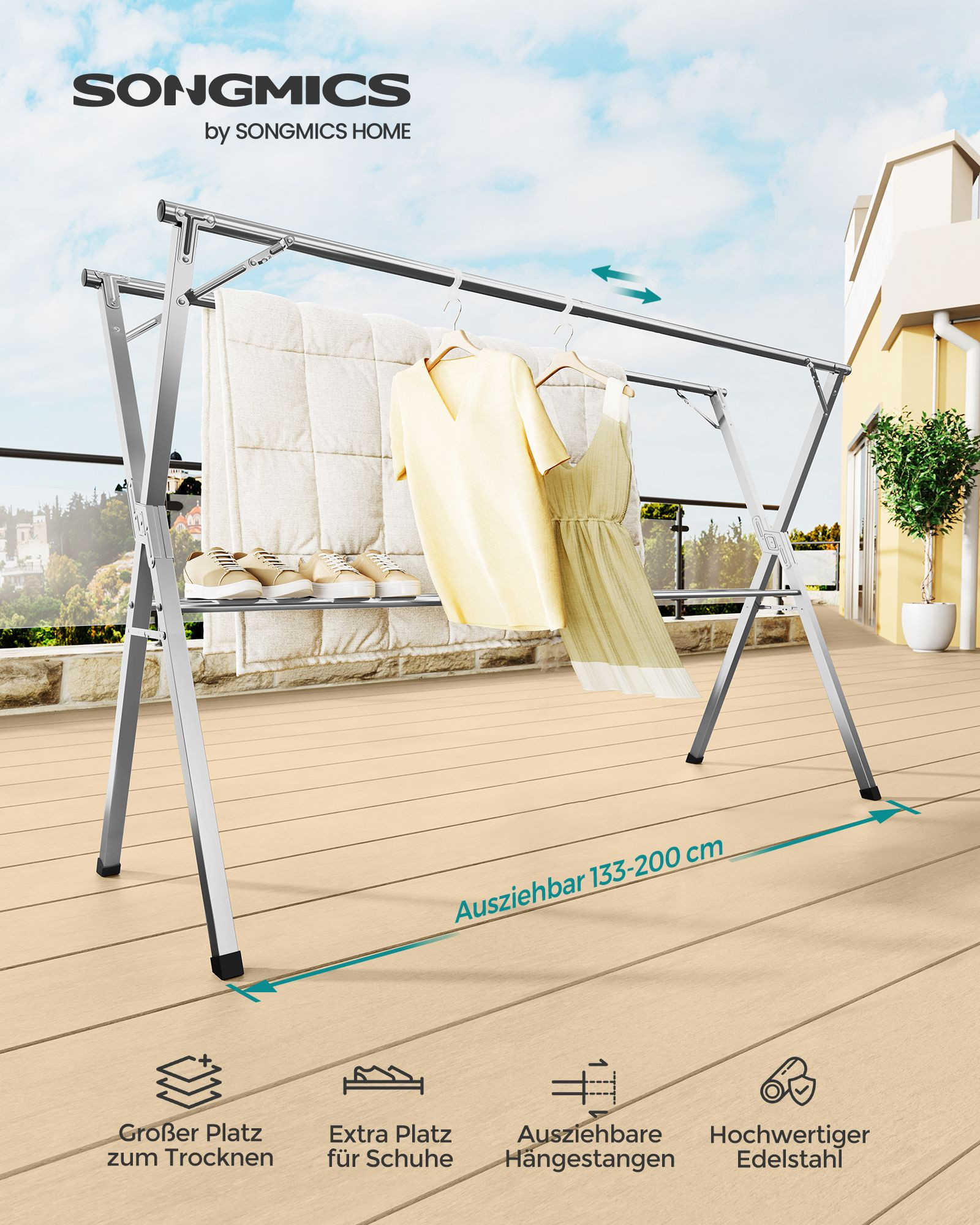 Stojací sušák na prádlo LLR902E01