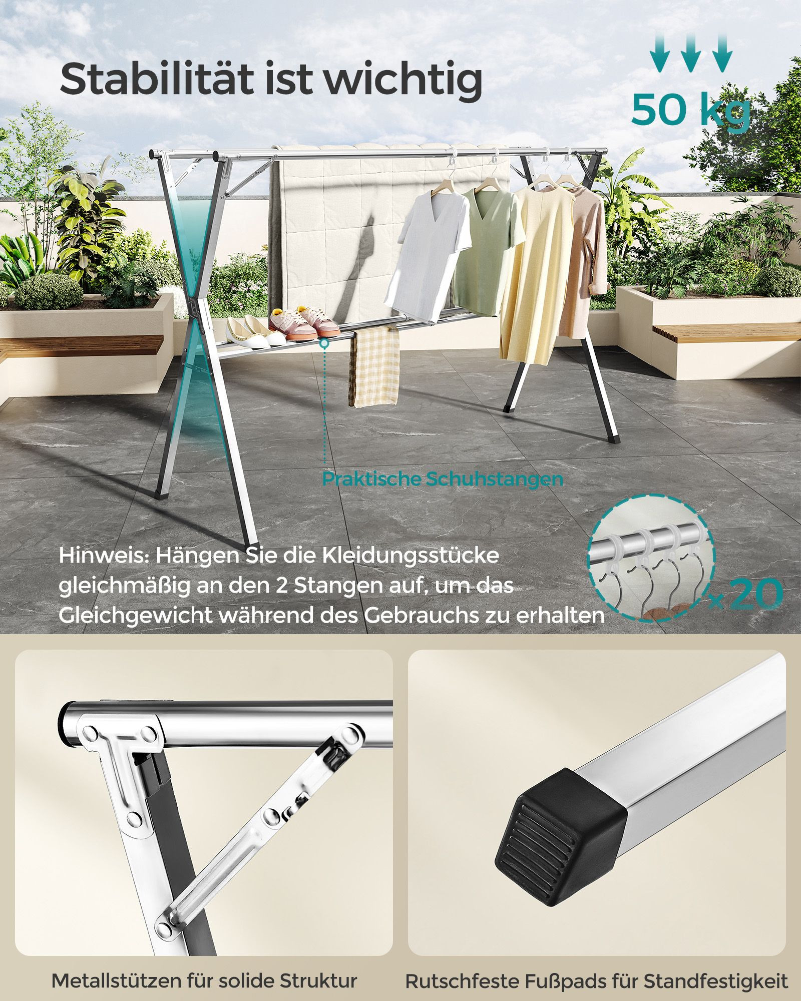 Stojací sušák na prádlo LLR902E01