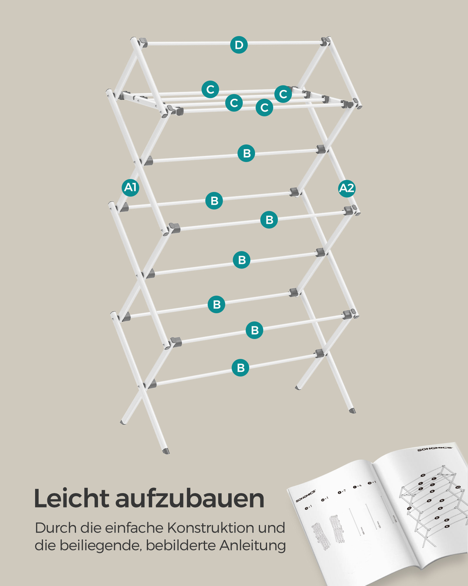 Stojací sušák na prádlo LLR770W01