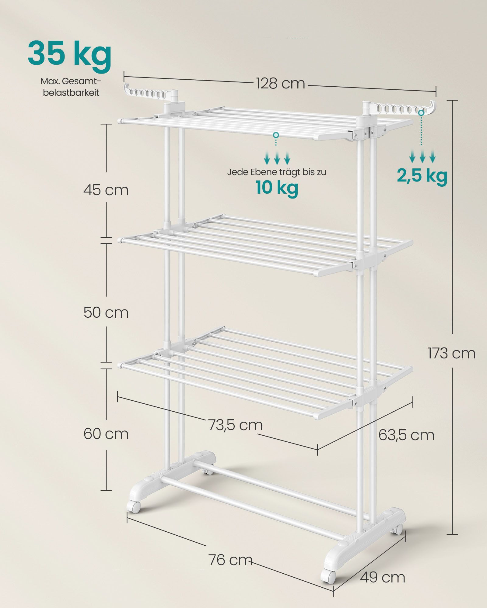Stojací sušák na prádlo LLR701W03