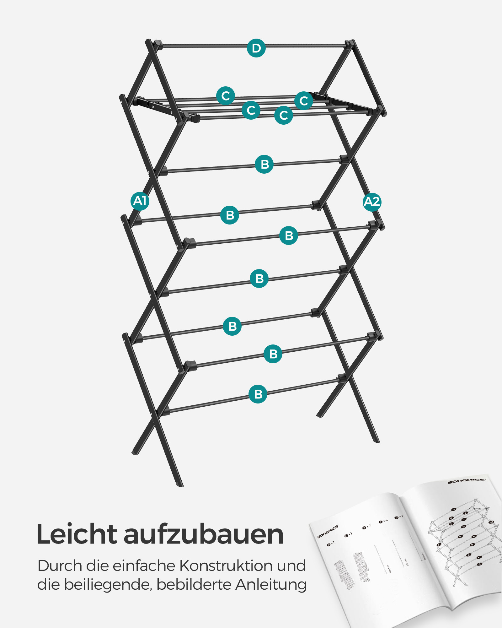 Stojací sušák na prádlo LLR770B01