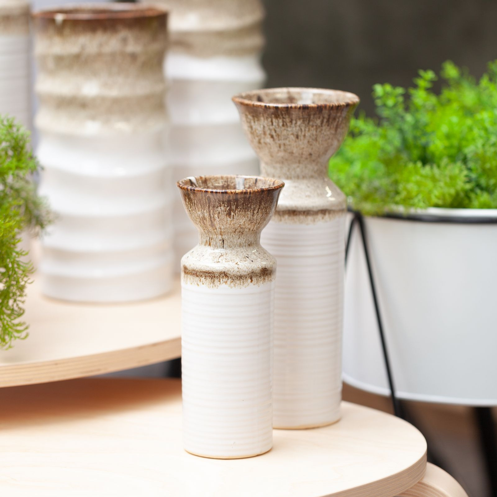 Váza ERINA 06 bílá / hnědá