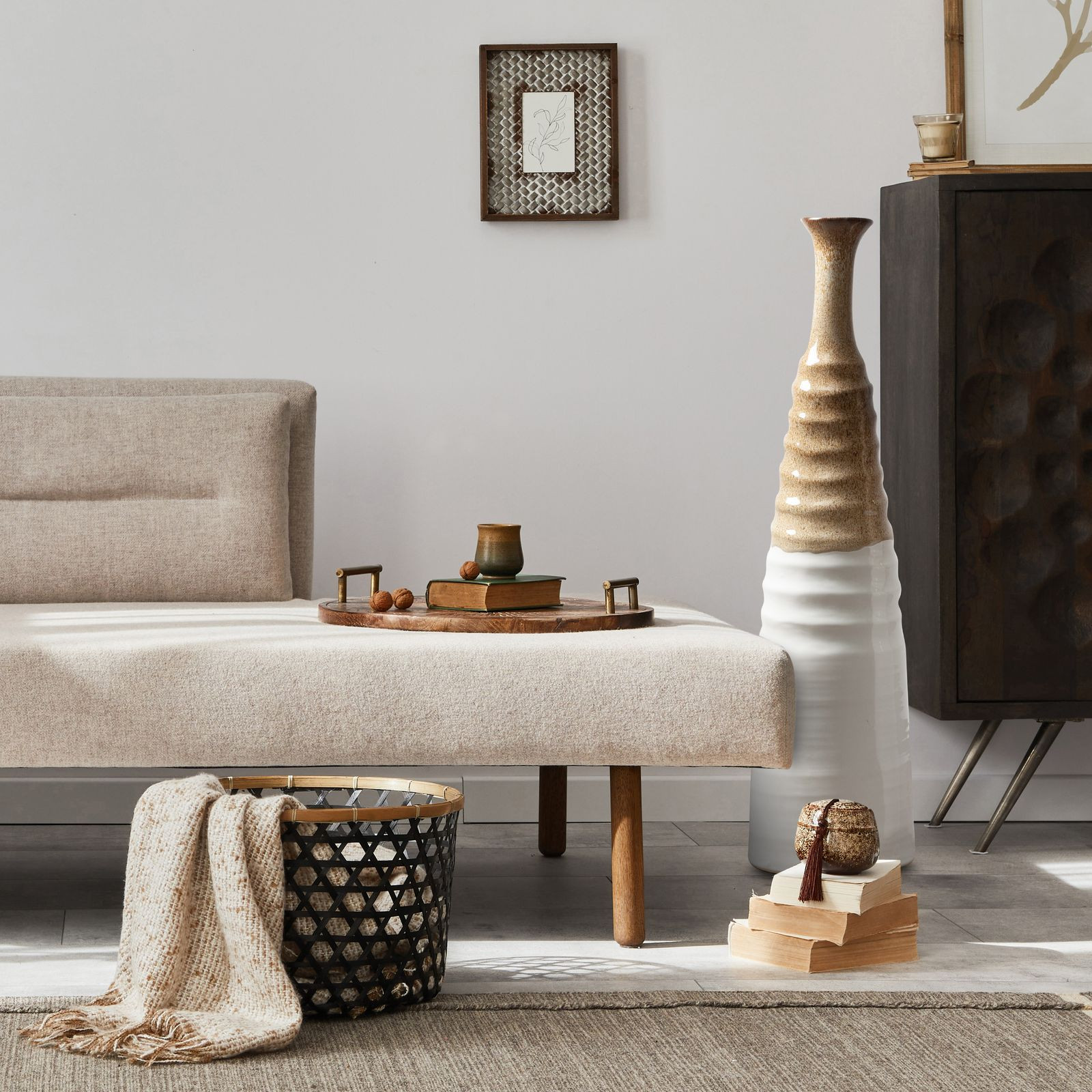 Váza ERINA 06 bílá / hnědá