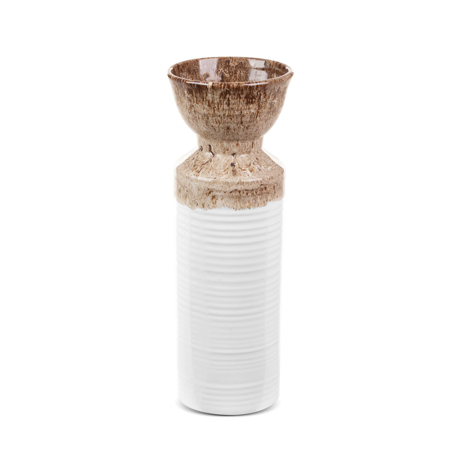 Váza ERINA 07 bílá / hnědá