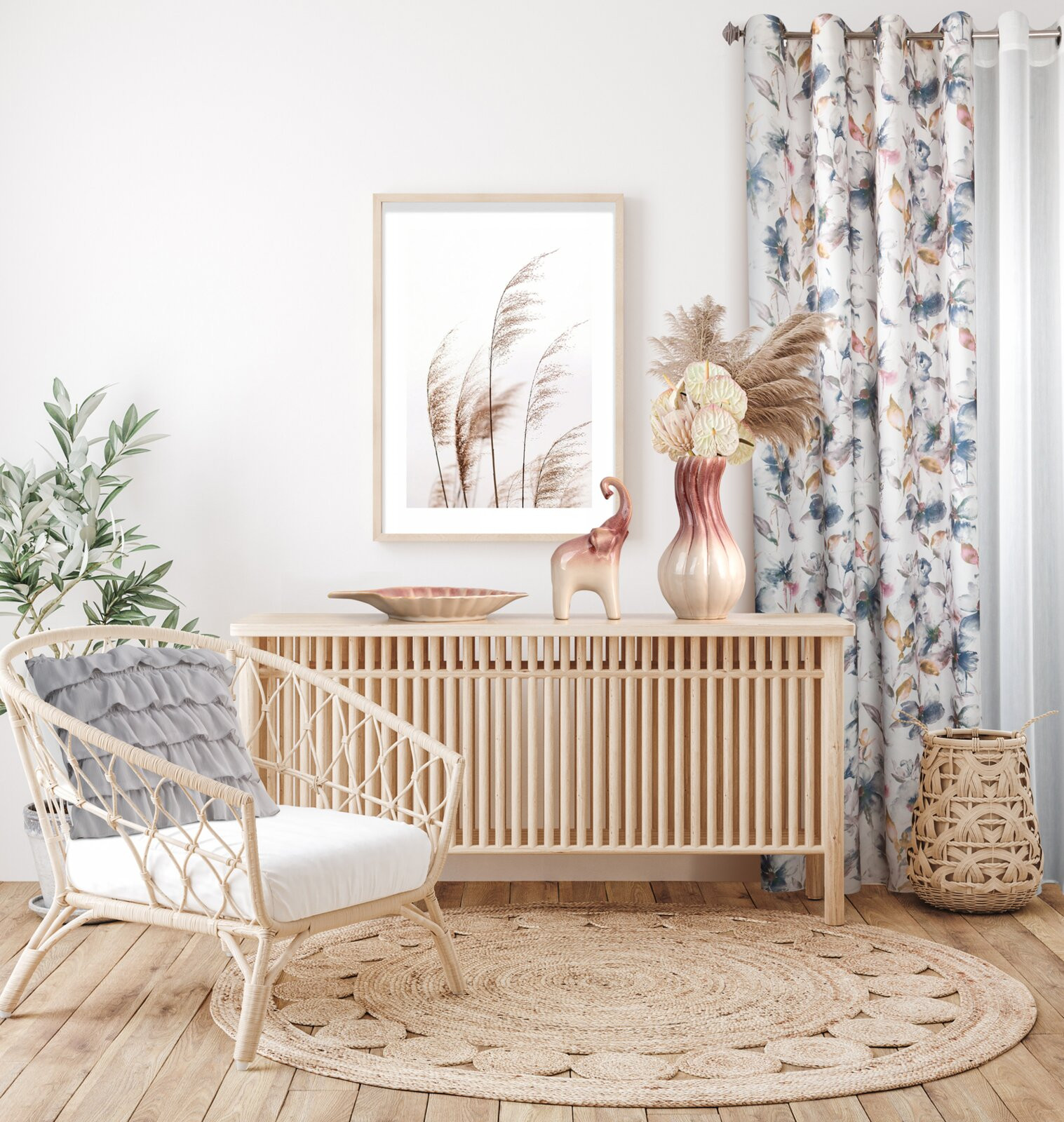 Váza EVITA 01 krémová / růžová