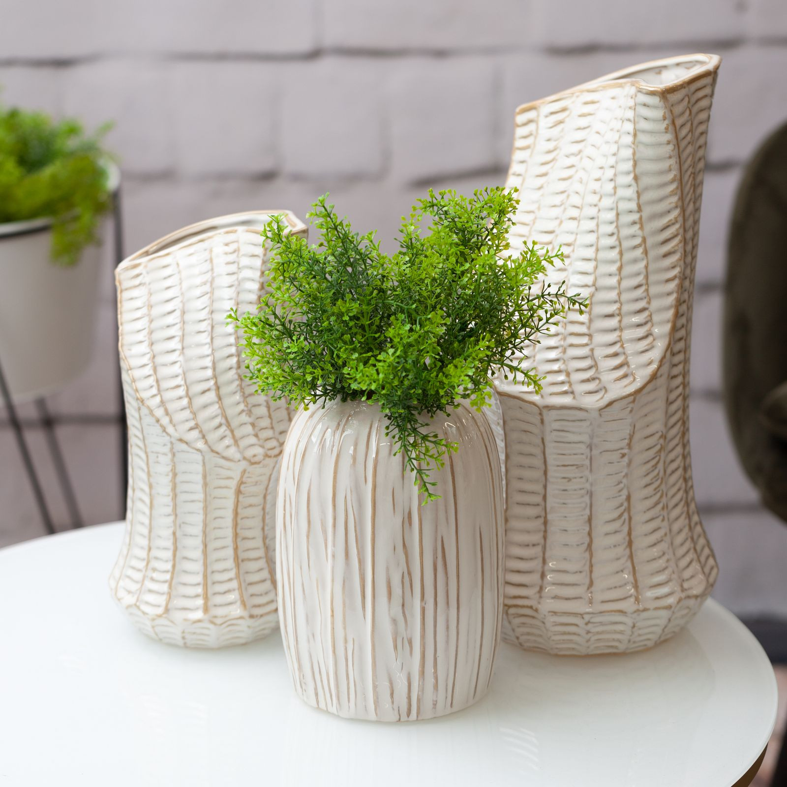 Váza LIZA 04 krémová / zlatá