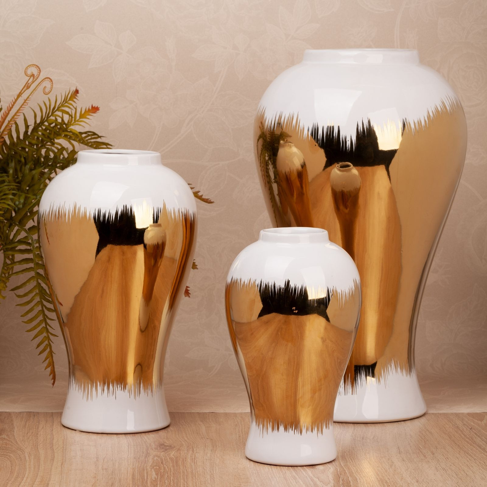 Váza TALA 01 bílá / zlatá