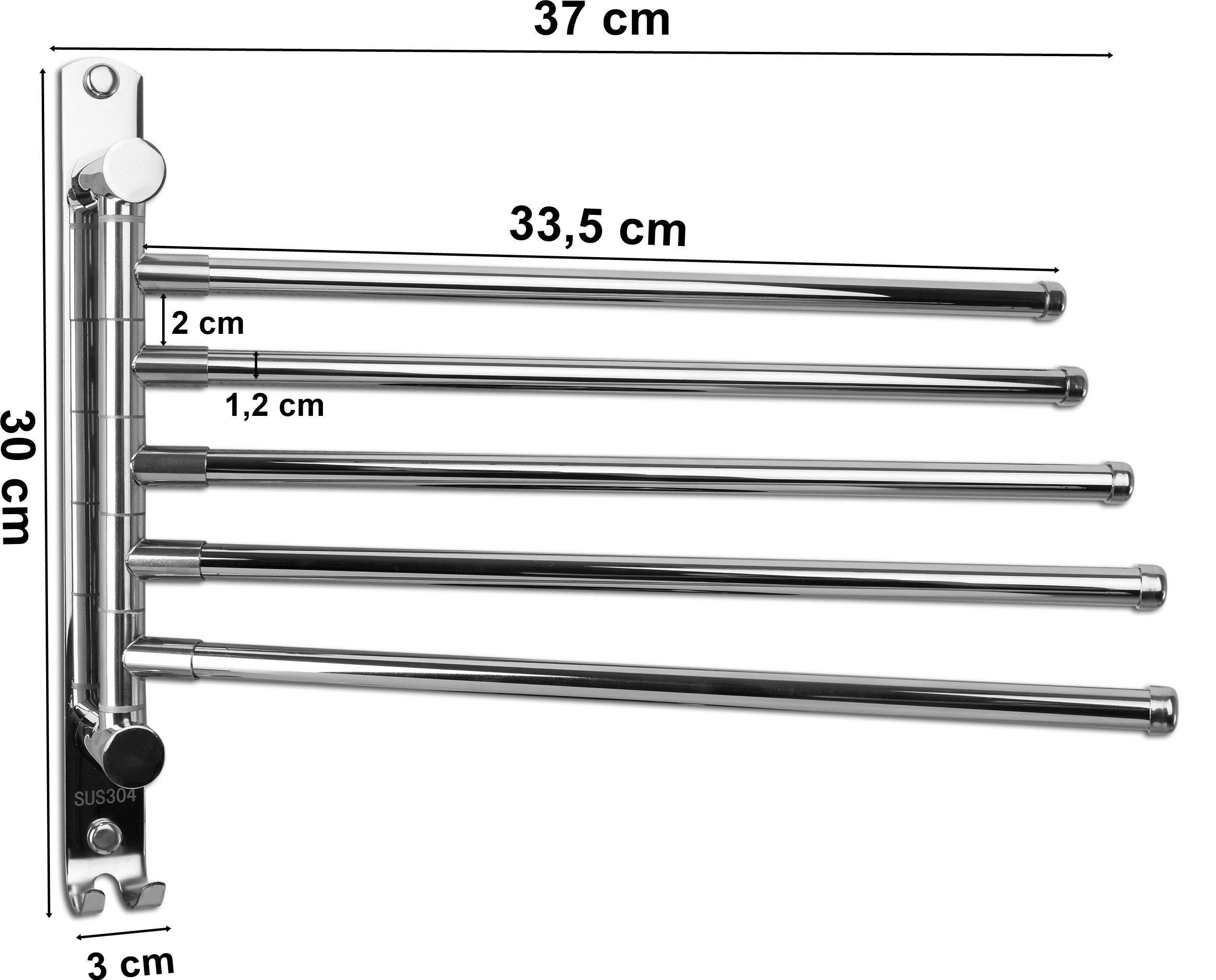 Věšák na ručníky ONTI chromový