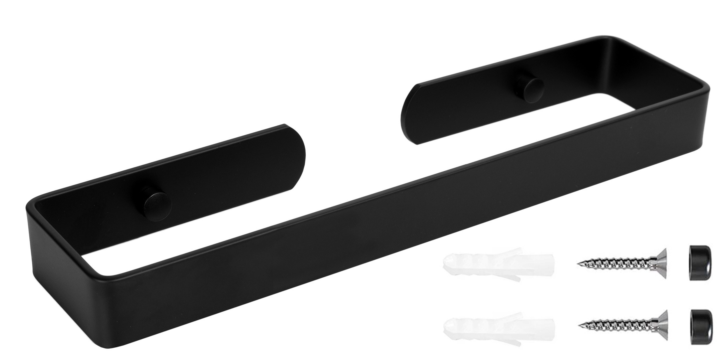 Nástěnný věšák na ručníky KASOS 30 cm černý