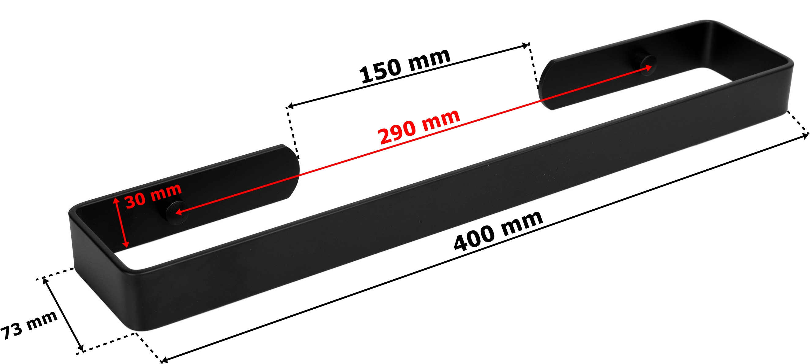 Nástěnný věšák na ručníky KASOS černý