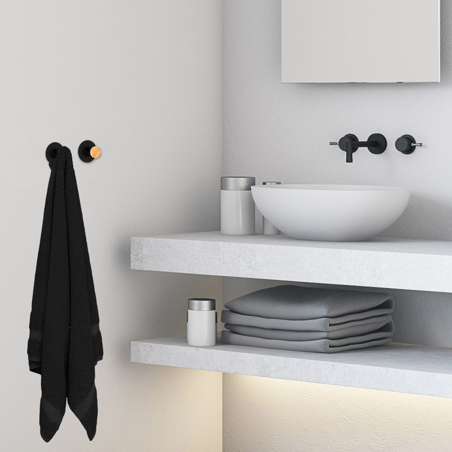 Sada dvou koupelnových věšáků KOVIR černá (2 ks)