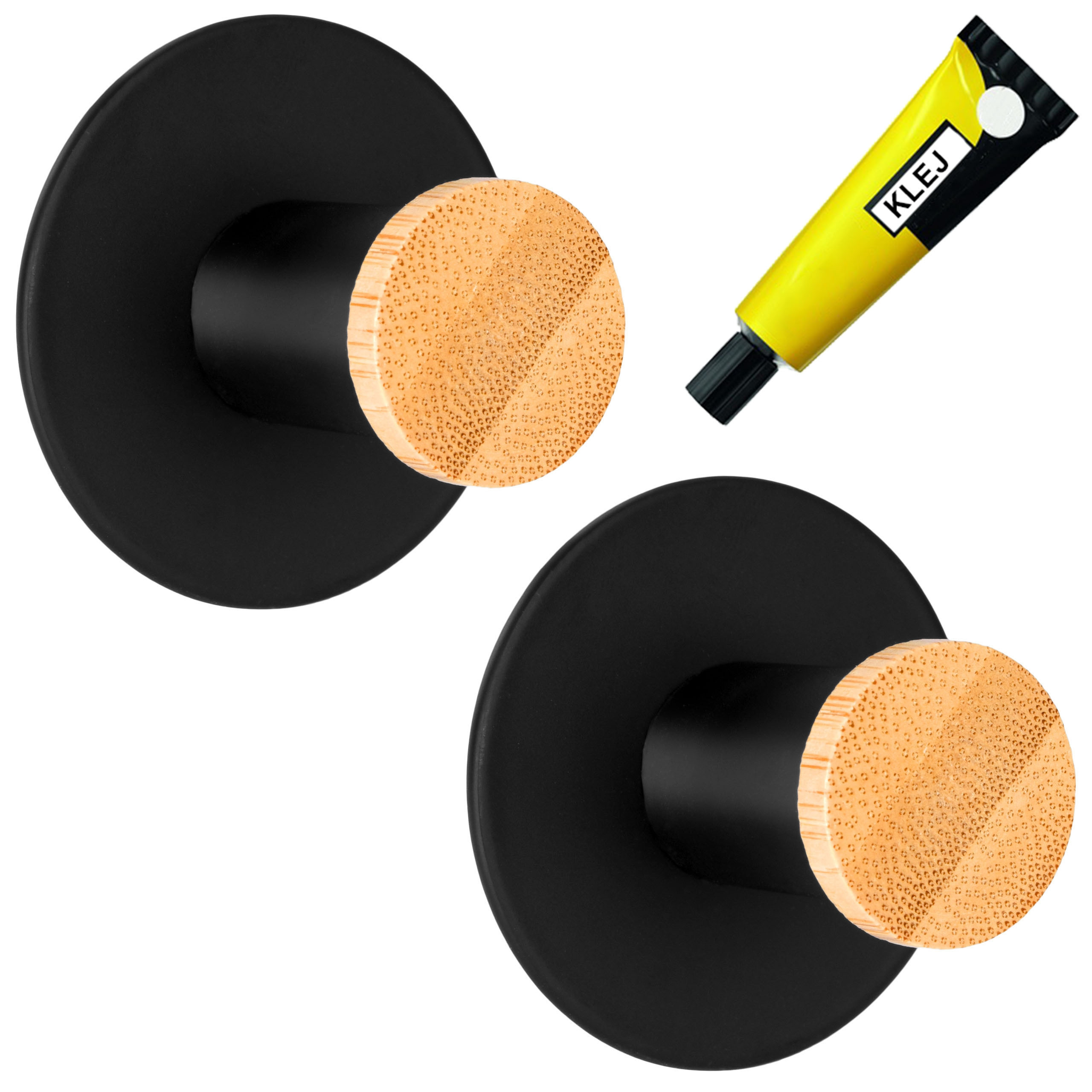 Sada dvou koupelnových věšáků KOVIR černá (2 ks)