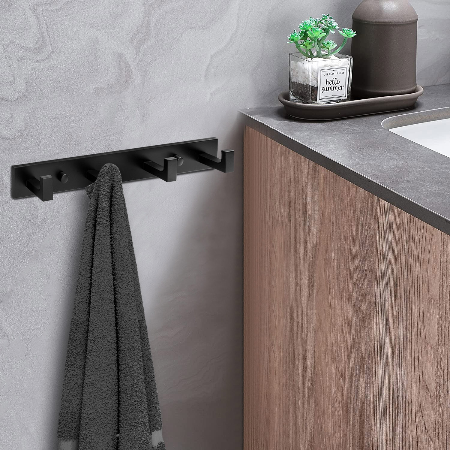 Koupelnový věšák TESSERA černý