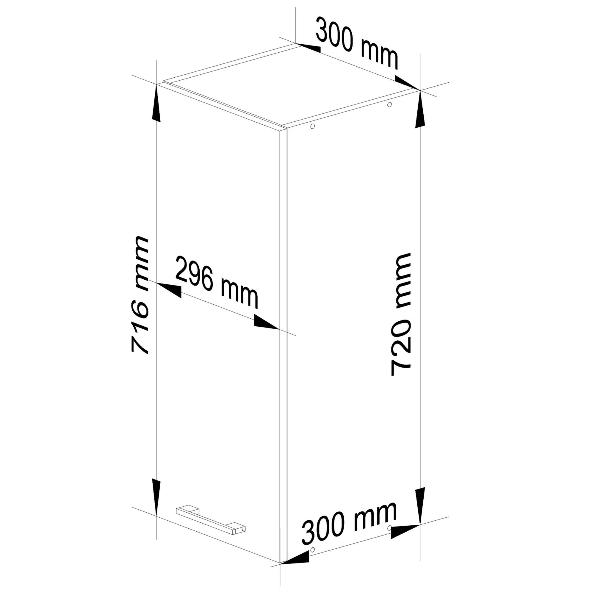 Horní kuchyňská skříňka OLIWIA W 30 H720 bílá, lesk