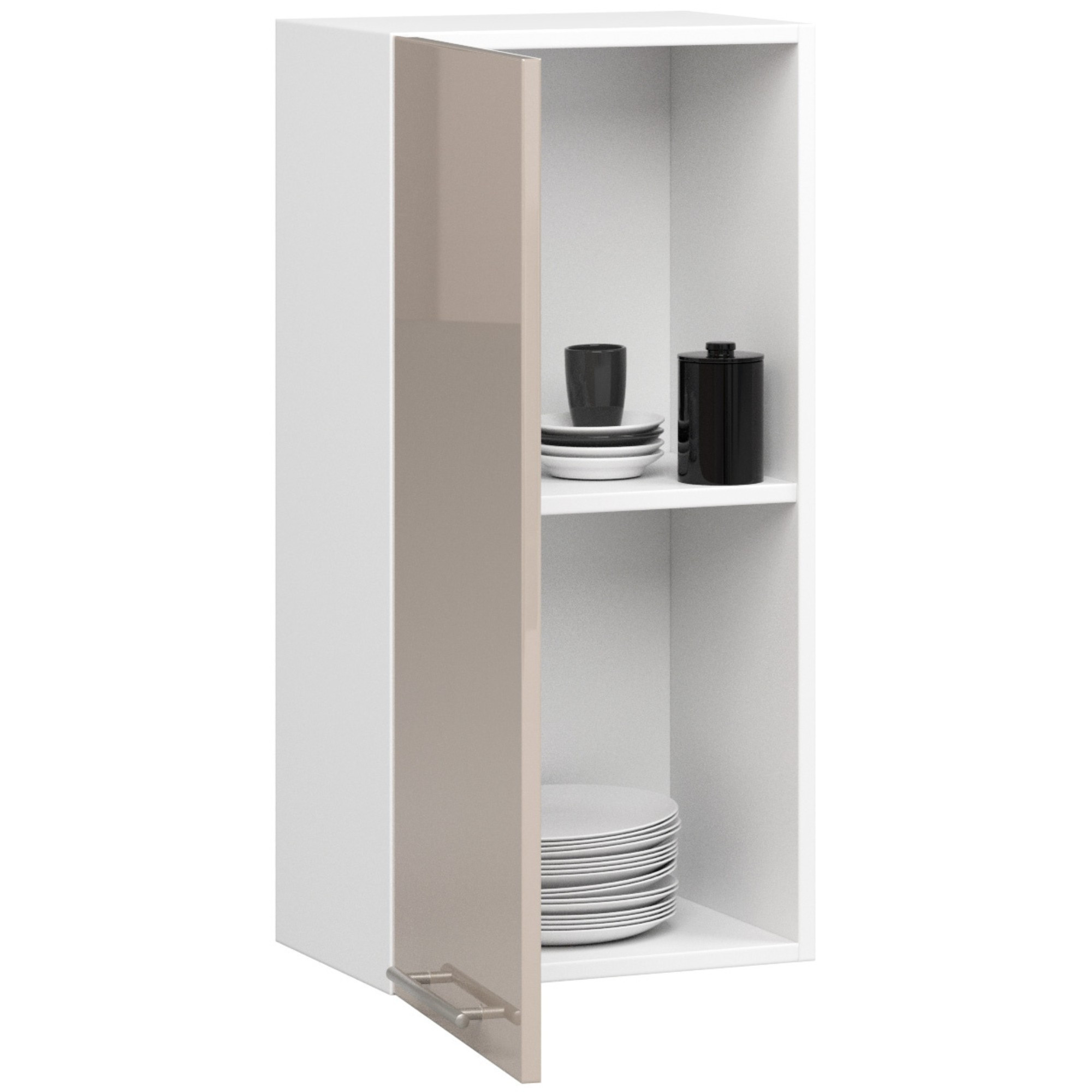 Horní kuchyňská skříňka OLIWIA W 40 H720 bílá / cappuccino, lesk