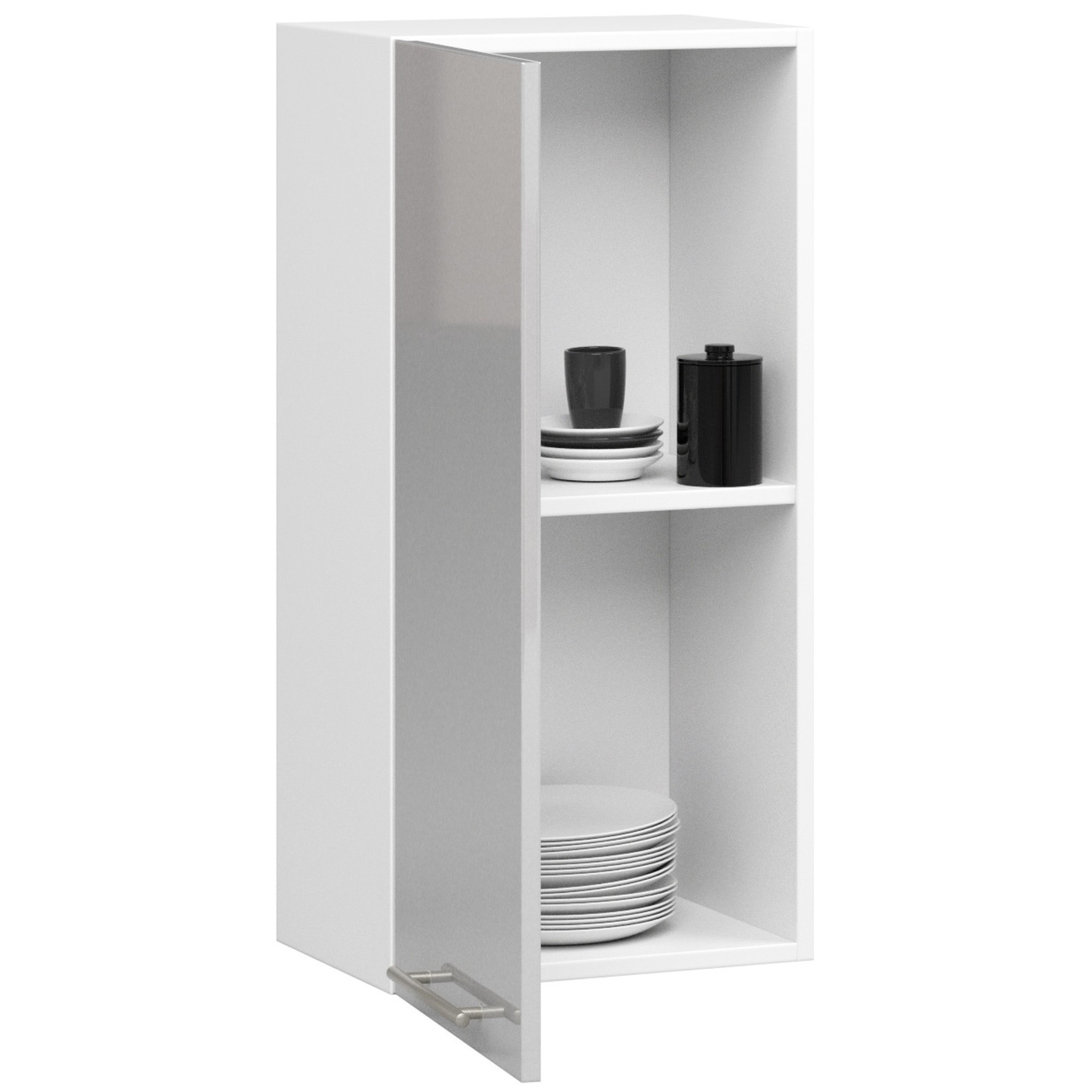 Horní kuchyňská skříňka OLIWIA W 40 H720 bílá / metalická, lesk