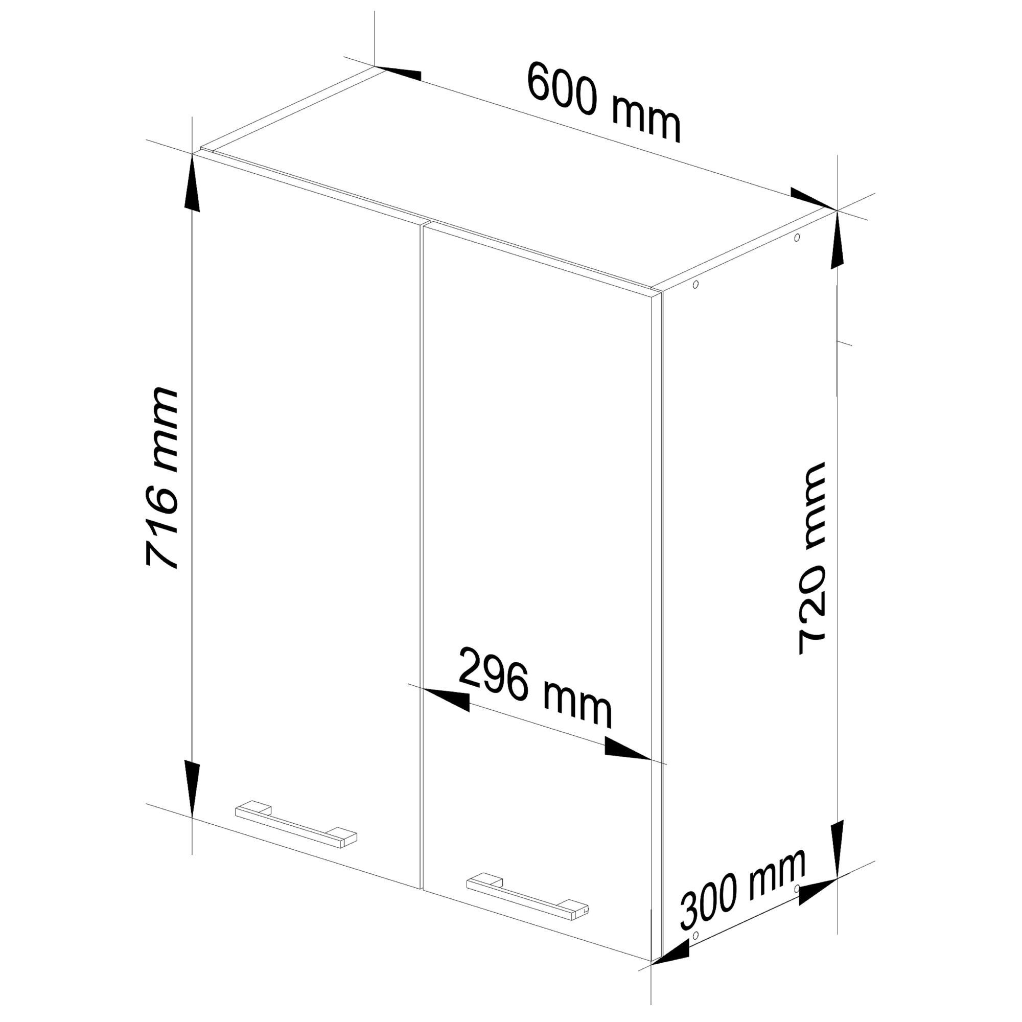 Horní kuchyňská skříňka OLIWIA W 60 H720 bílá, lesk