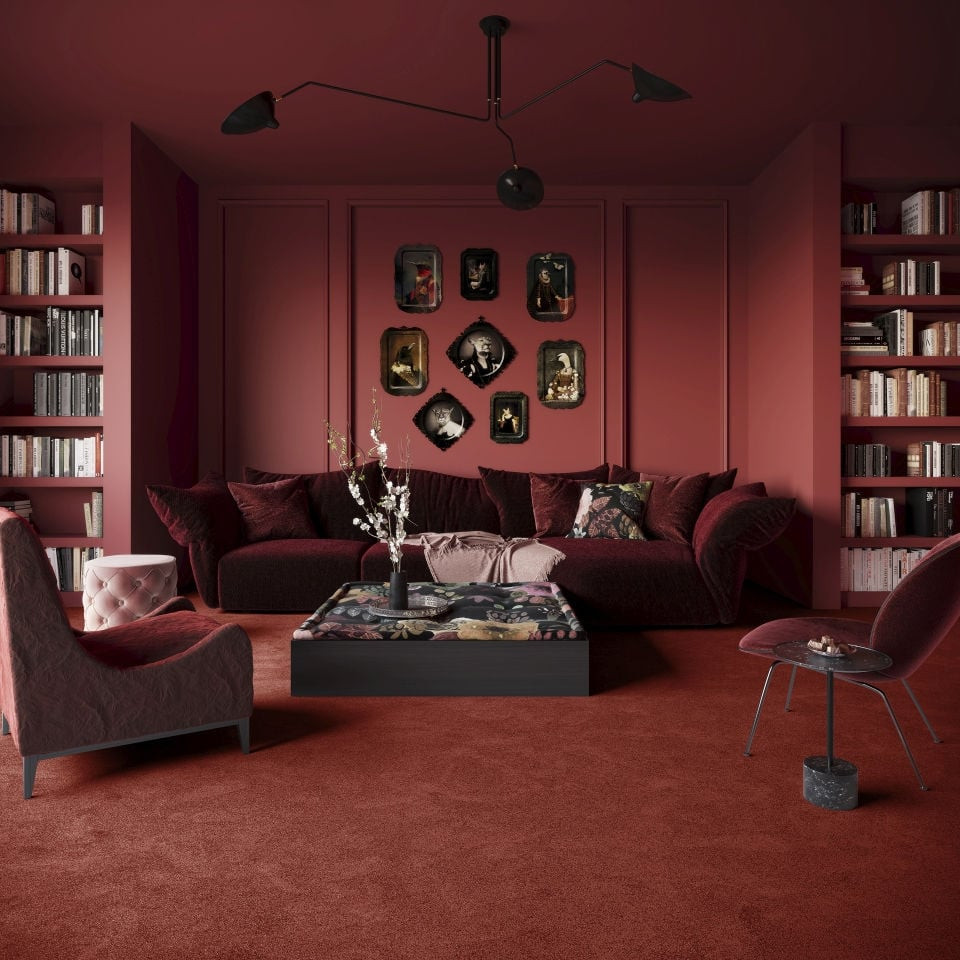 Metrážový koberec SCENERY červený