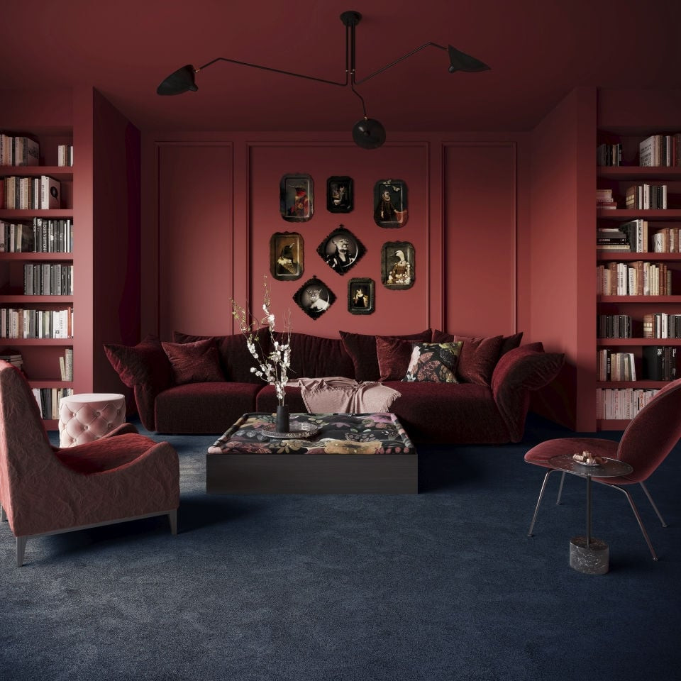 Metrážový koberec SCENERY granátový