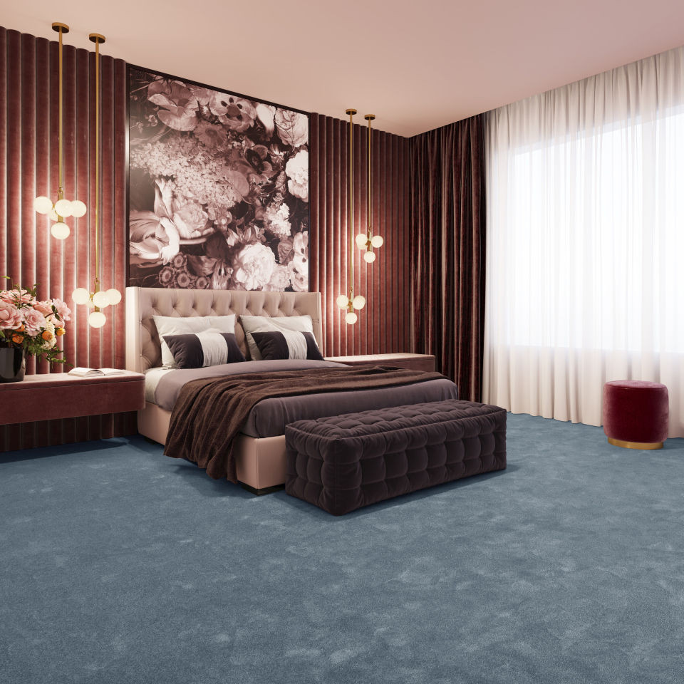 Metrážový koberec SEDUCTION modrý