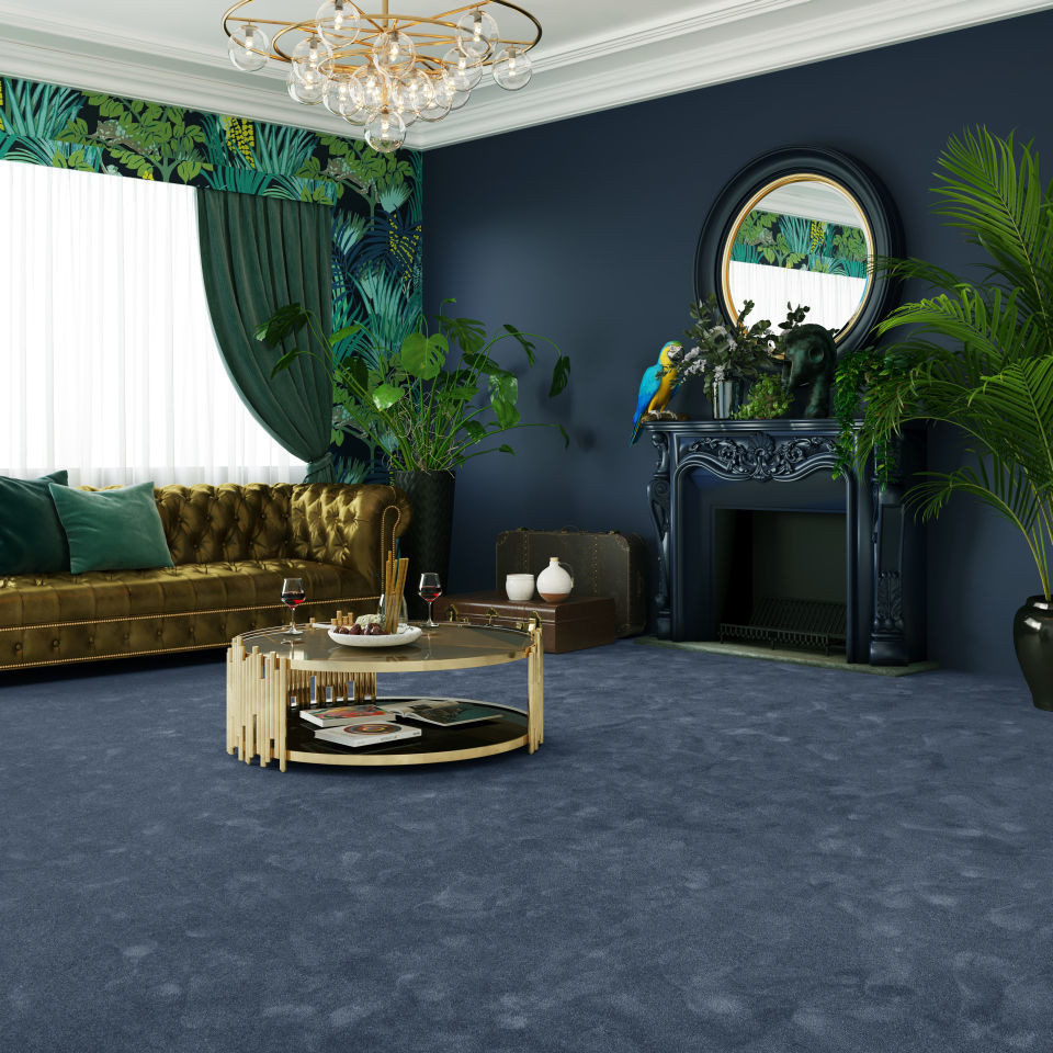 Metrážový koberec SEDUCTION modrý